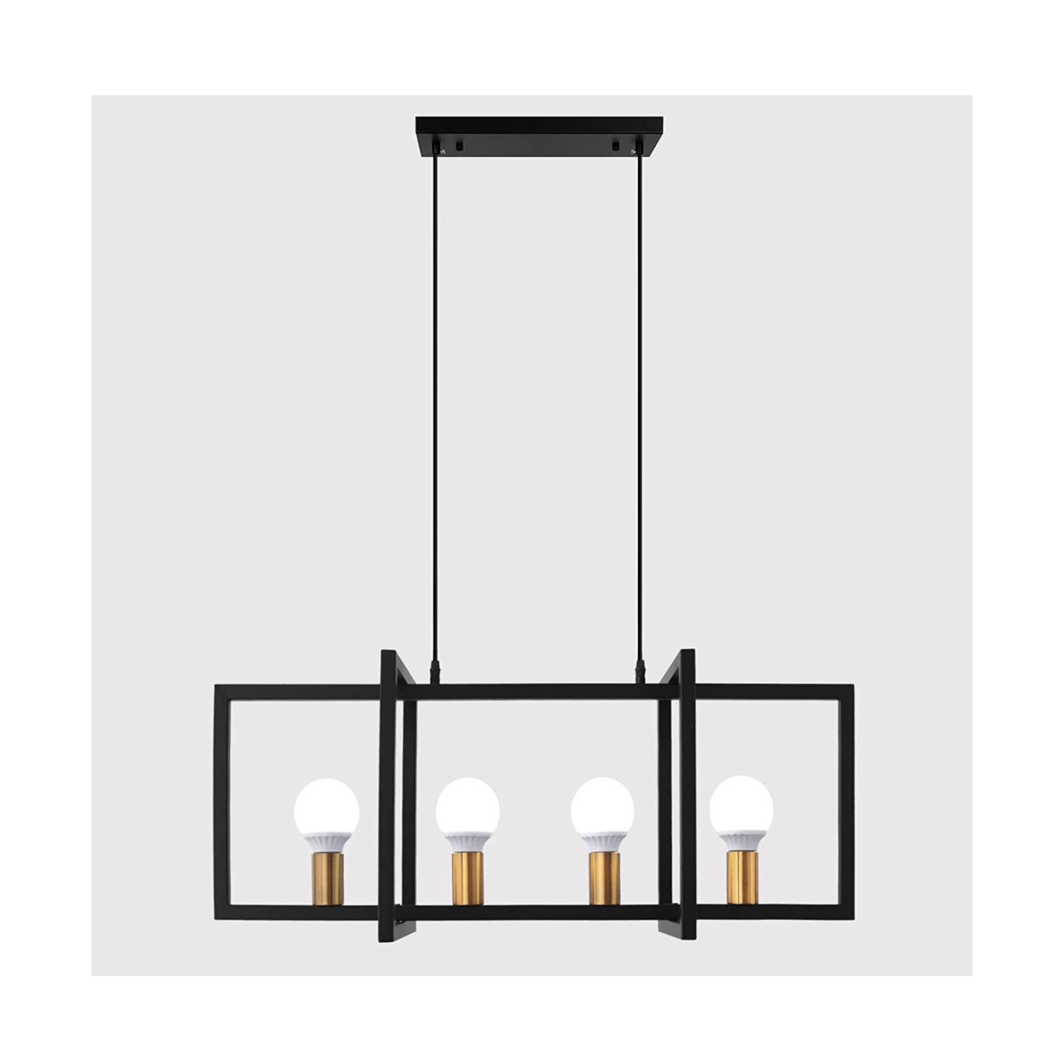 A|M Lighting Modern Black and Gold farmhouse style Chandelier