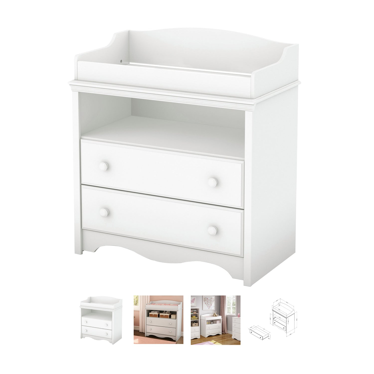 Ensemble 112 pour chambre de bébé de beello, lit de bébé transformable et table à langer