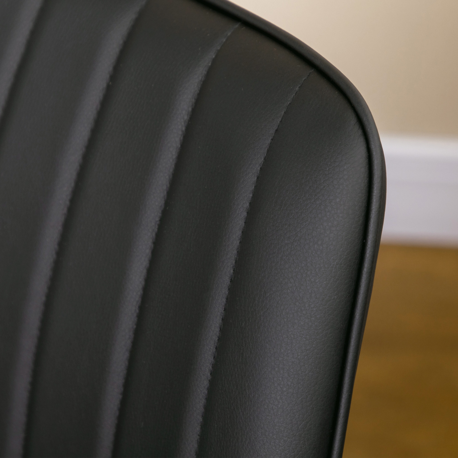 HOMCOM – Ensemble de 2 chaises de salle à manger, chaise de cuisine moderne avec revêtement en similicuir de polyuréthane et pattes en acier, chaises