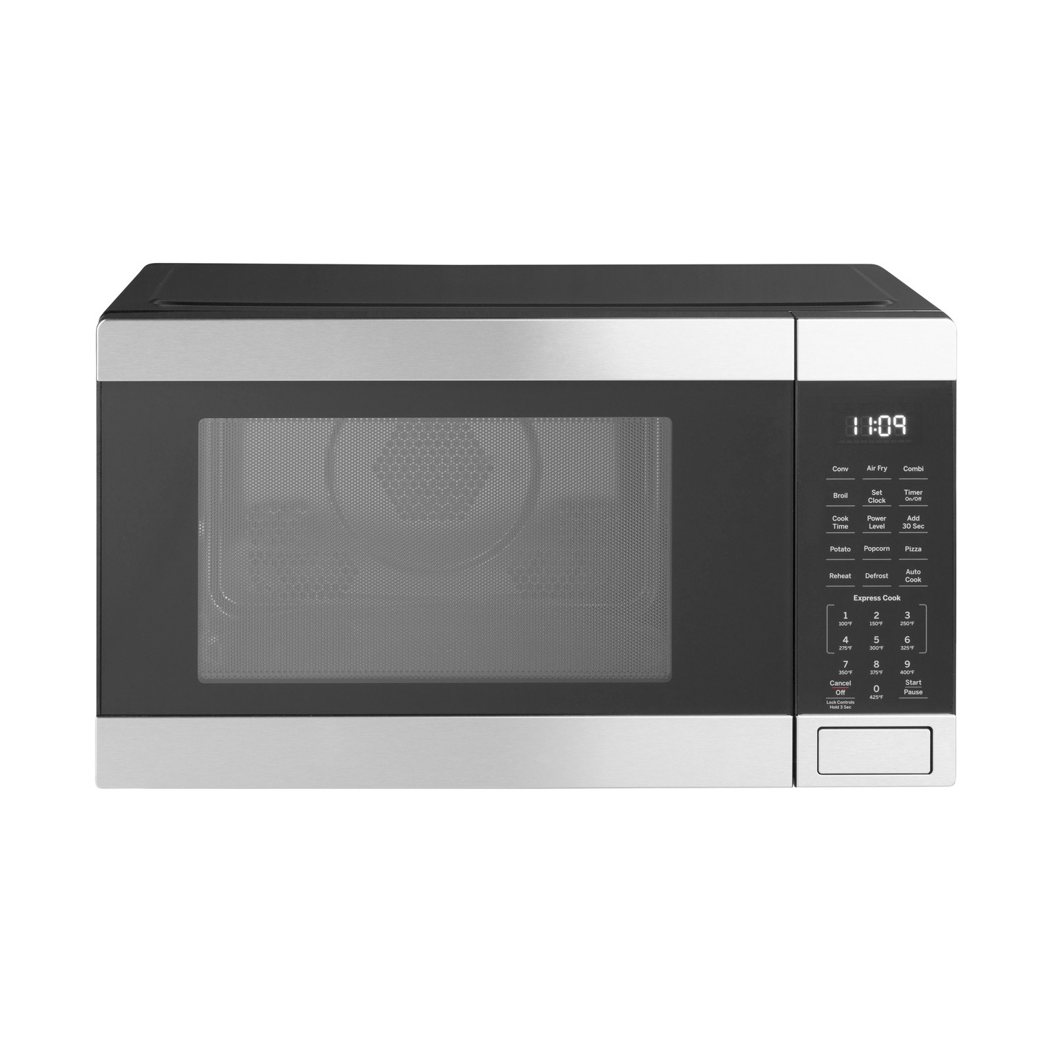GE 3-in-1 Countertop Microwave Oven, Complete With Air Fryer, Broiler & Convection Mode, 1.0 cu. ft.1,050 W, Essentials for the Countertop or Dorm, Stainless Steel (JES1109RRSS)