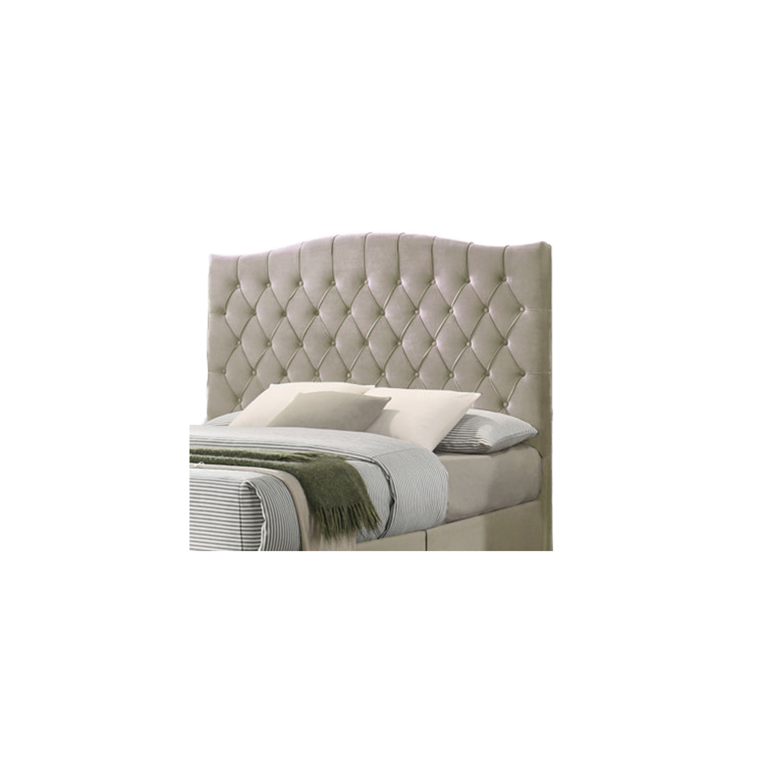 Aerys de lit plate-forme rembourré Aerys Hester / Fondation de matelas / Support de lattes de bois / Aucun sommier nécessaire / Assemblage facile