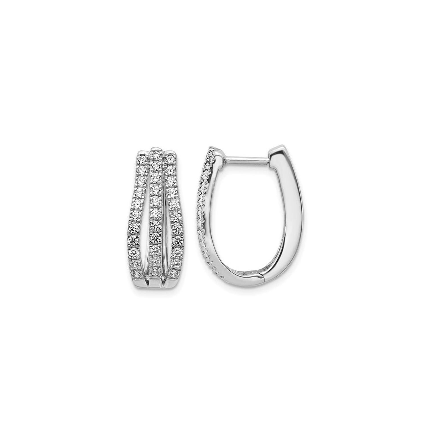 1.00 Carat Lab-Grown Diamond Hoop Earrings in 14K White Gold