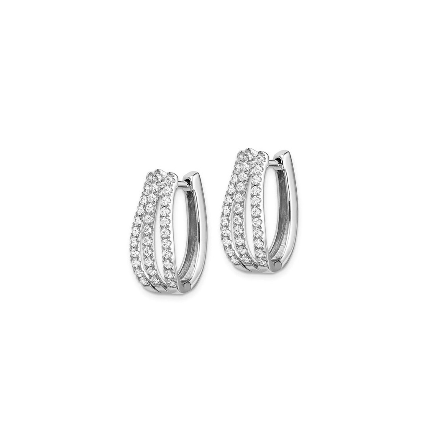 1.00 Carat Lab-Grown Diamond Hoop Earrings in 14K White Gold