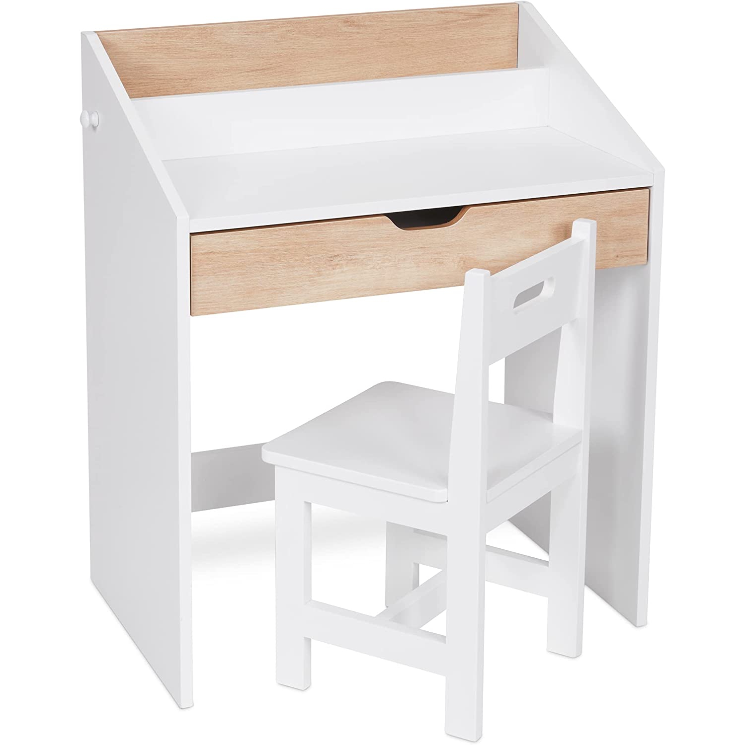 Lil’ Jumbl – Ensemble bureau et chaise en bois pour enfants, avec table d’écriture