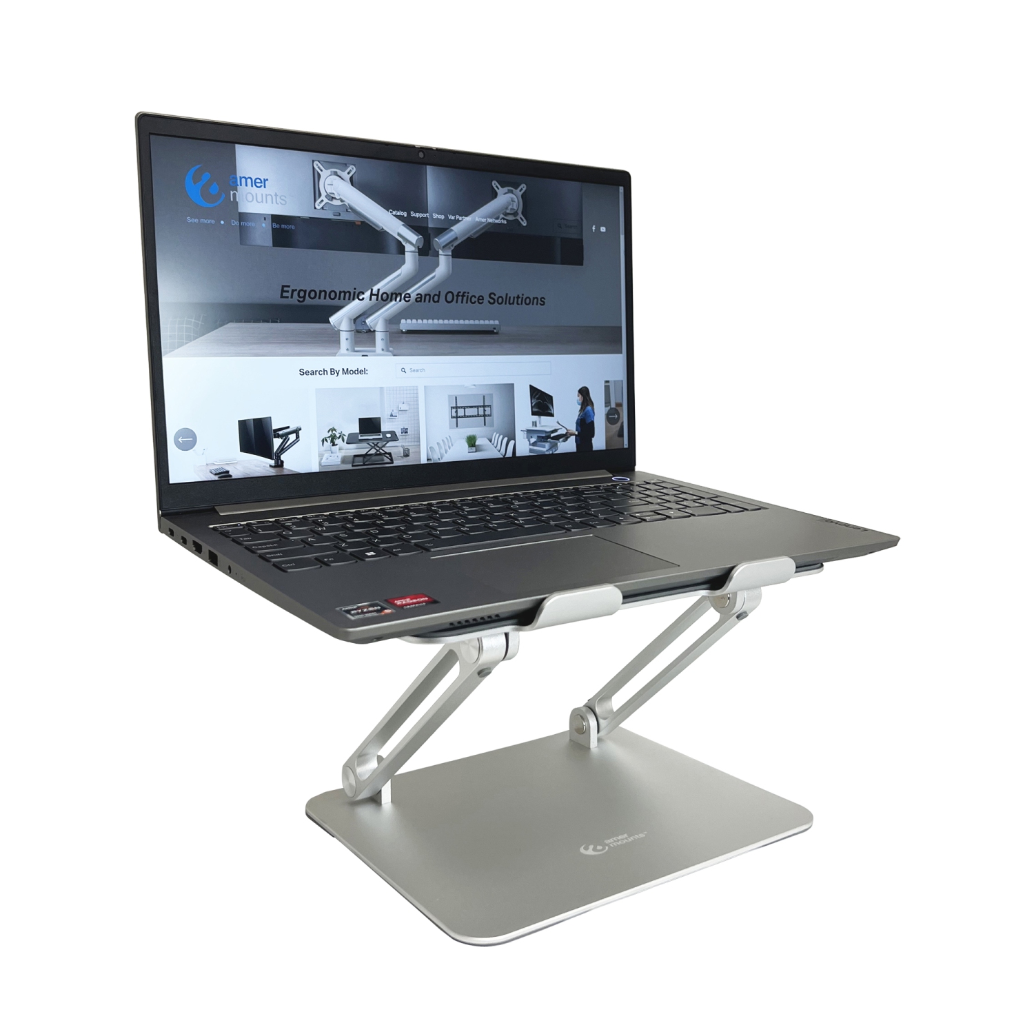 Amer Mounts - Foldable Laptop Tablet Stand Designed for 10" to 15.6" Laptops