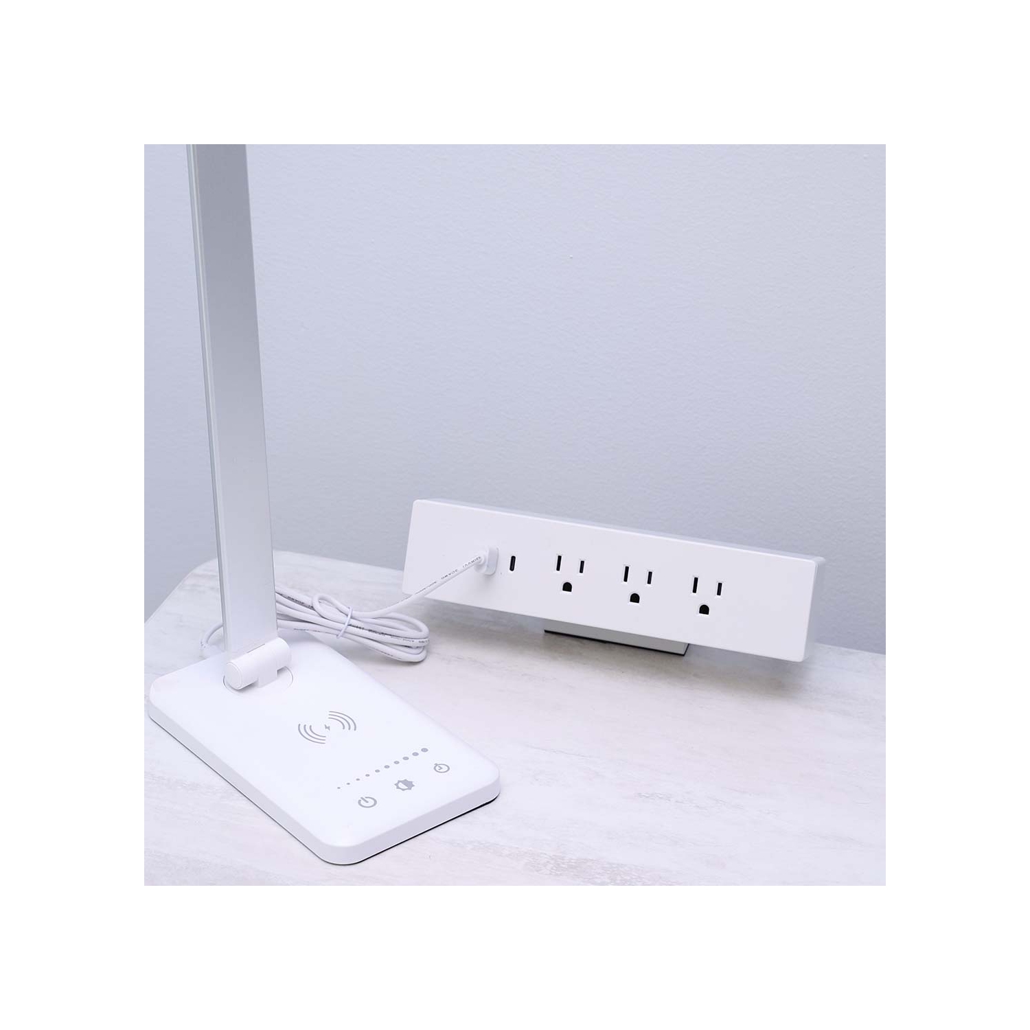 MotionGrey – barre d’alimentation avec pince de bureau, parasurtenseur de bureau, barre d’alimentation avec pince de bureau, port USB-C, 3 prises,