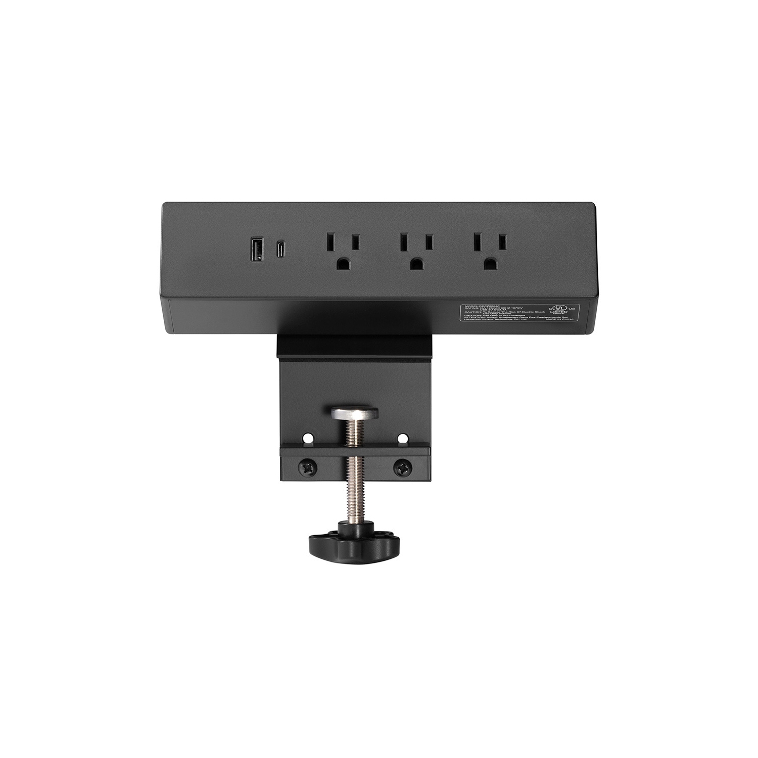 MotionGrey – barre d’alimentation avec pince de bureau, parasurtenseur de bureau, barre d’alimentation avec pince de bureau, port USB-C, 3 prises,