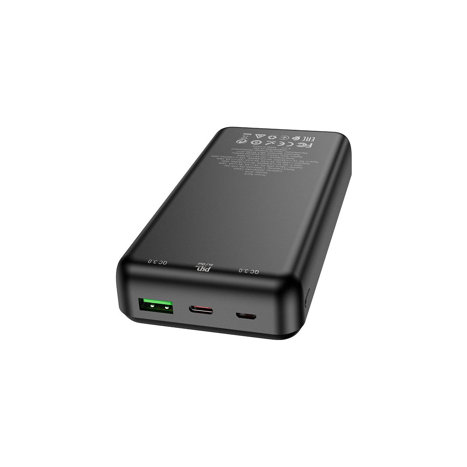 Chargeur de batterie externe micro USB-C PD 20 W + chargeur portable USB-C QC3,0 W de 20000 mAh et DEL pour tablettes iPad de Samsung de