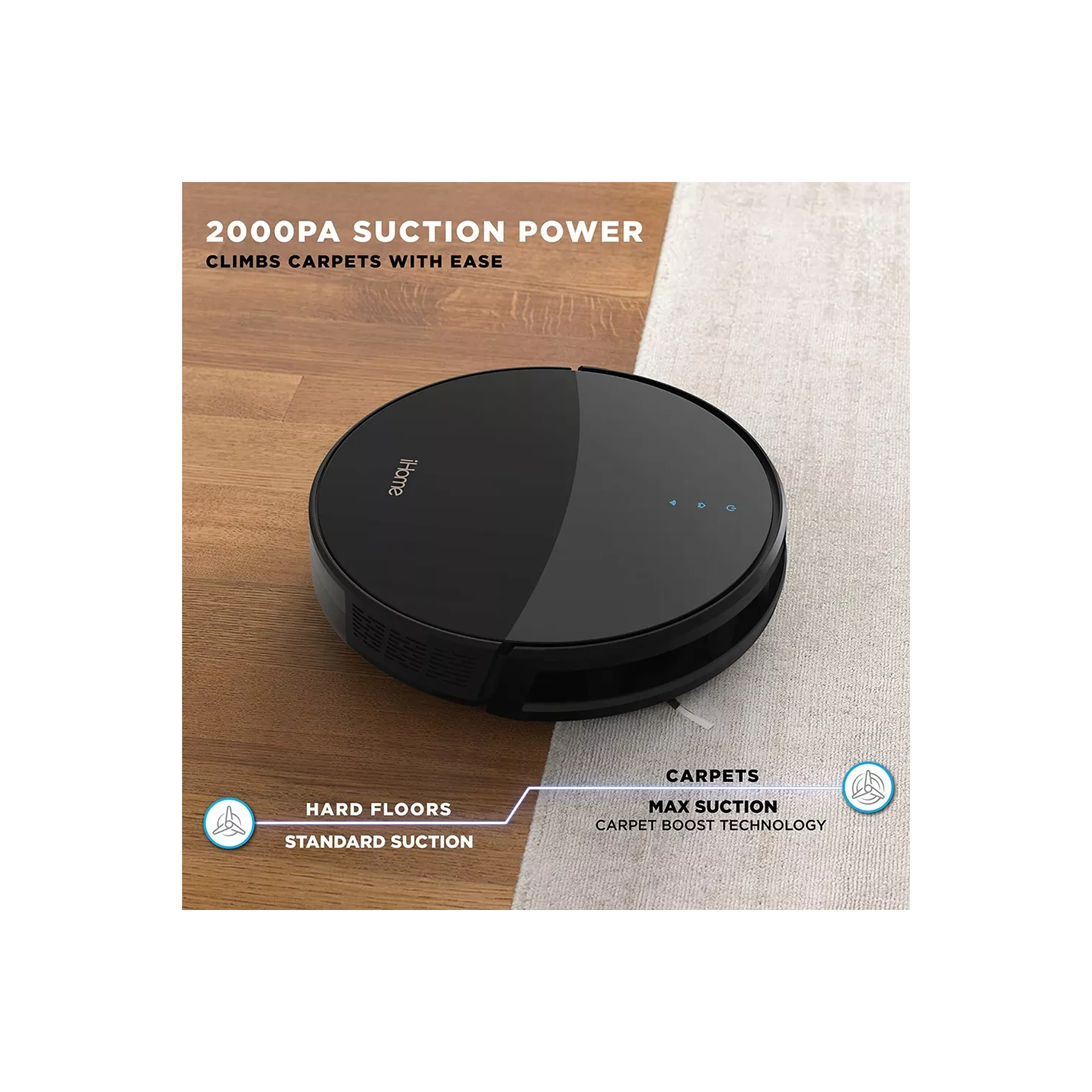 IHOME Robot Eclipse Autovac et aspirateur à chargement automatique et MOP