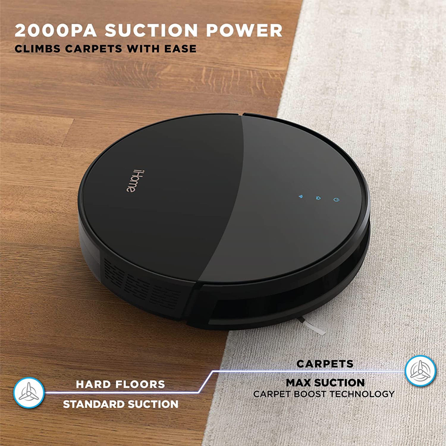 IHOME Robot Eclipse Autovac et aspirateur à chargement automatique et MOP