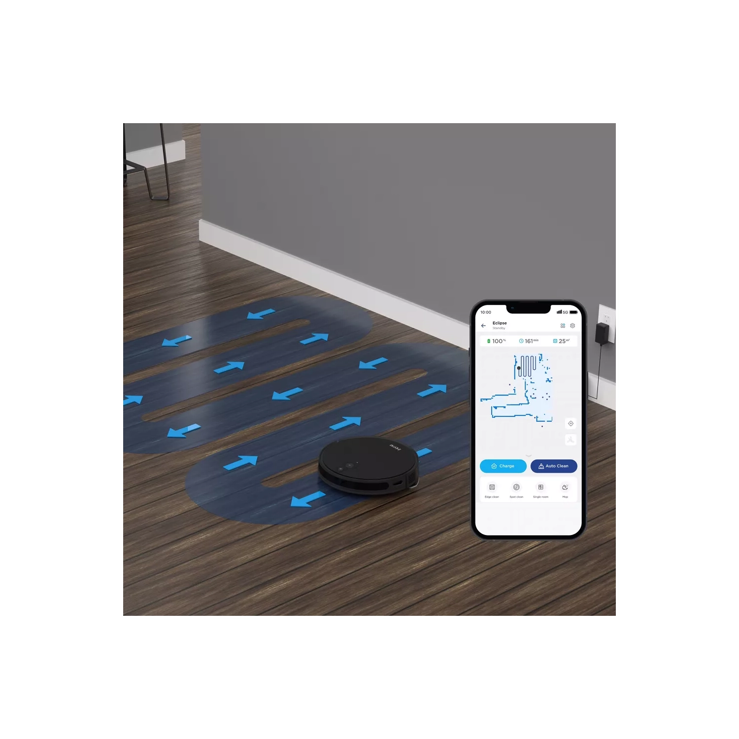 iHome Eclipse Robot Vacuum - Black