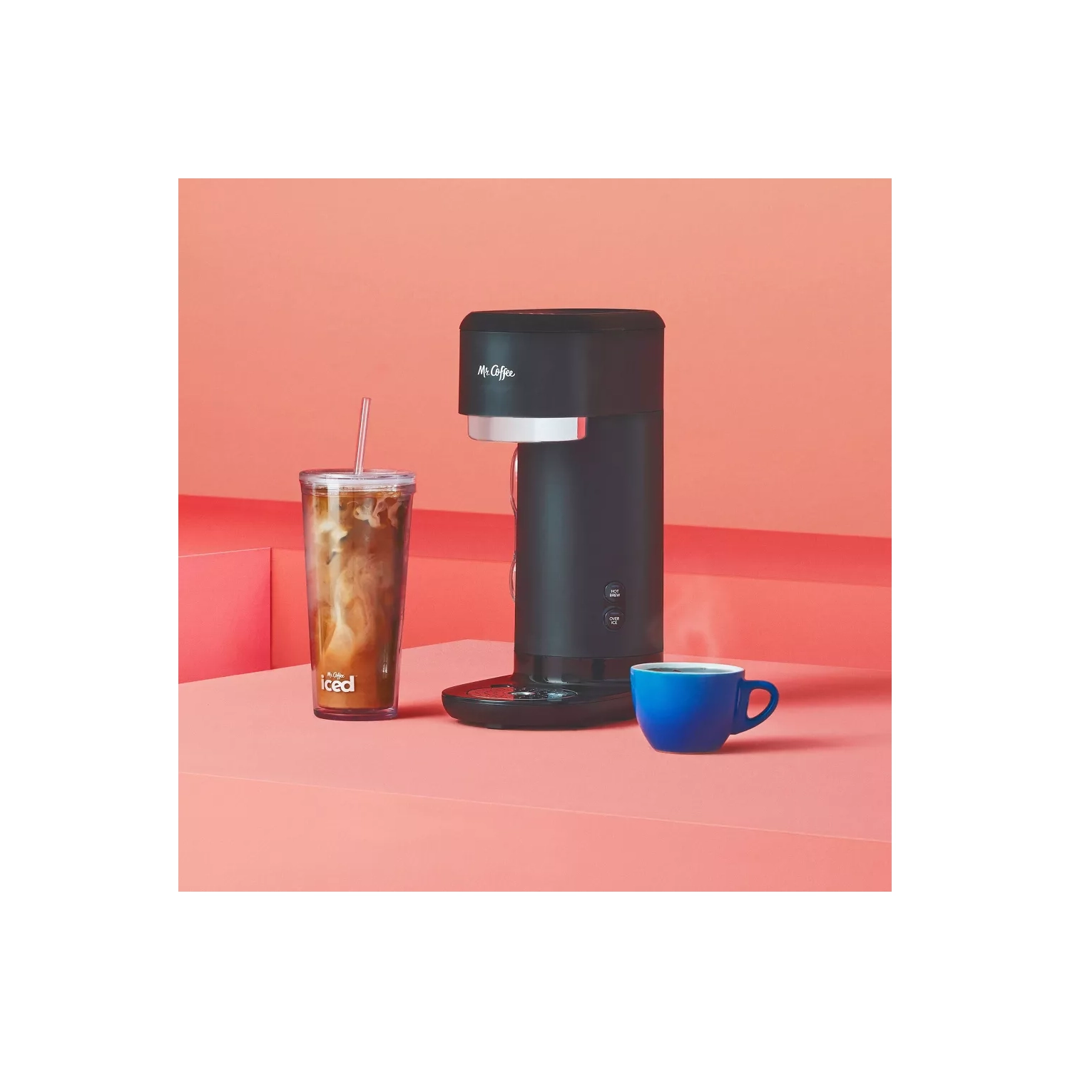 Mr. Coffee Single-Serve Iced and Hot Coffee Maker with Reusable Tumbler and Nylon Filter