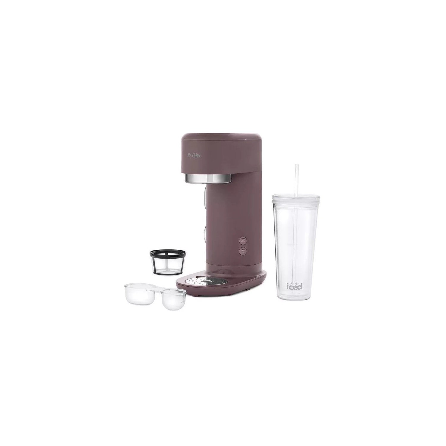 Mr. Coffee Single-Serve Iced and Hot Coffee Maker with Reusable Tumbler and Nylon Filter