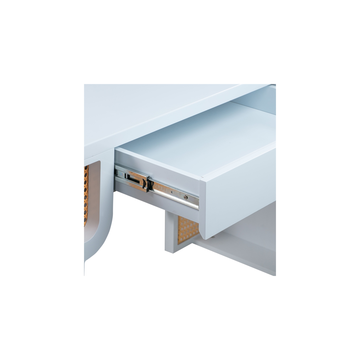 TOV Furniture Suzie Pastel Blue & Rattan Desk