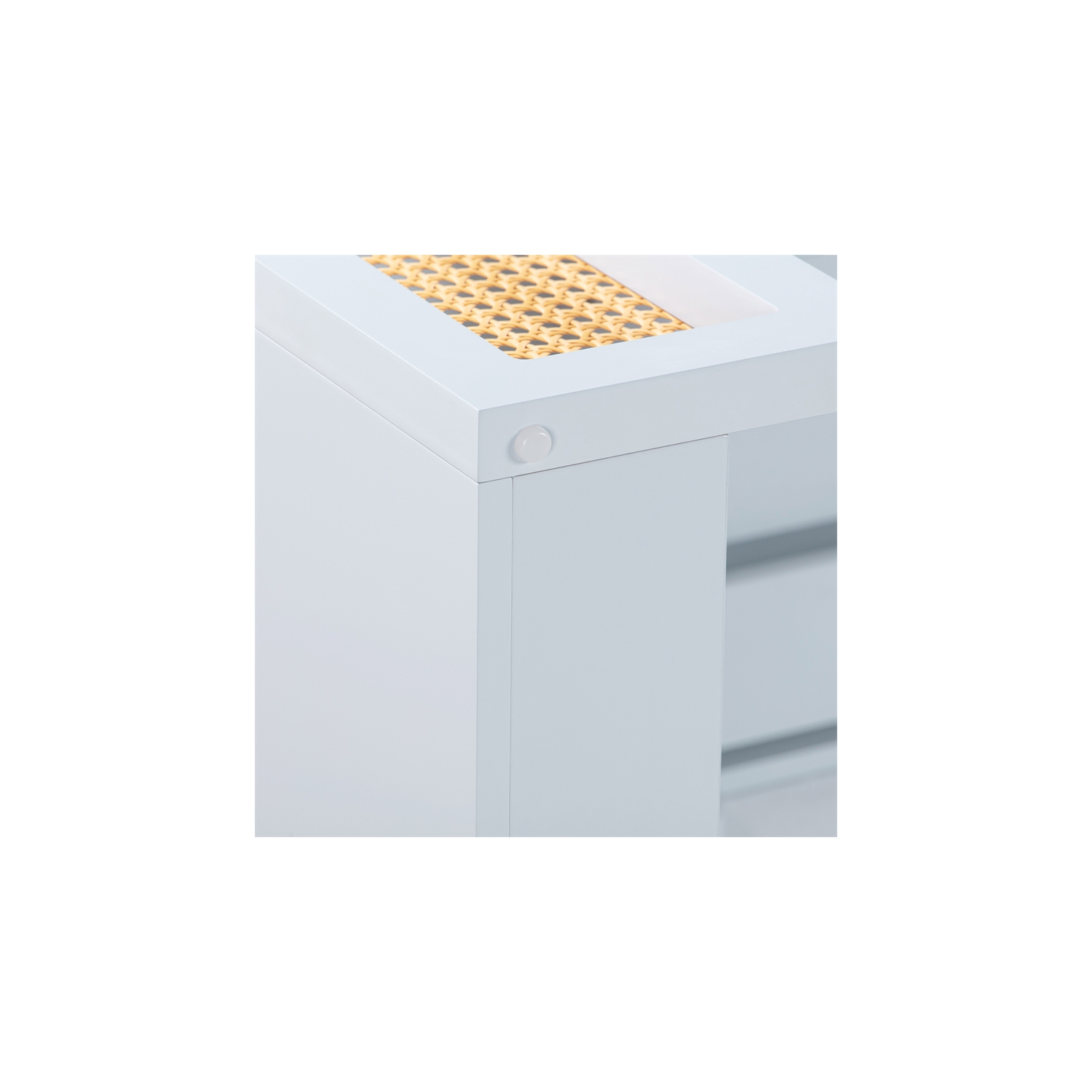 TOV Furniture Suzie Pastel Blue & Rattan Desk