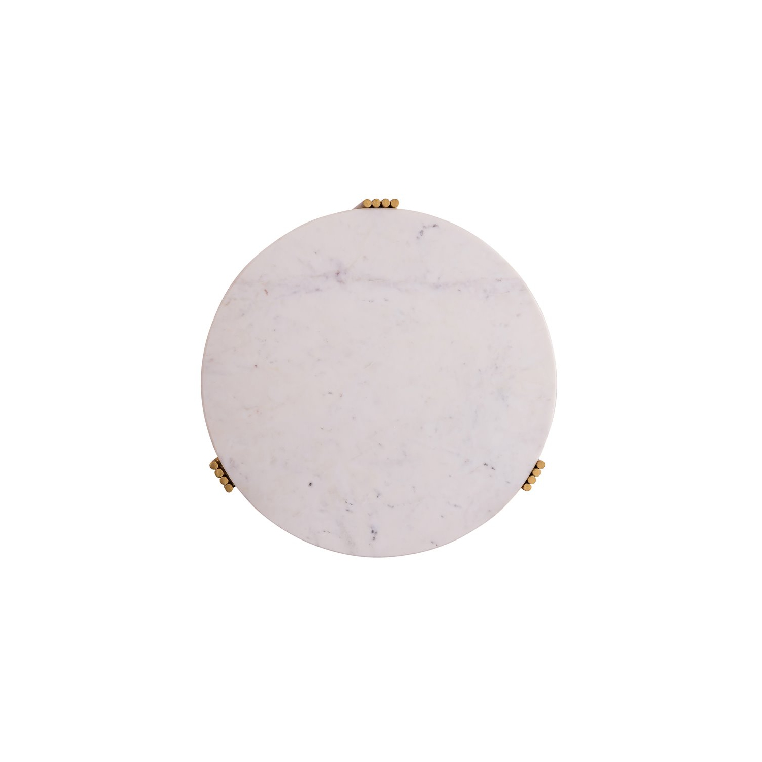 TOV Furniture Aya 28"H Transitional Marble and Iron Side Table in White/Gold