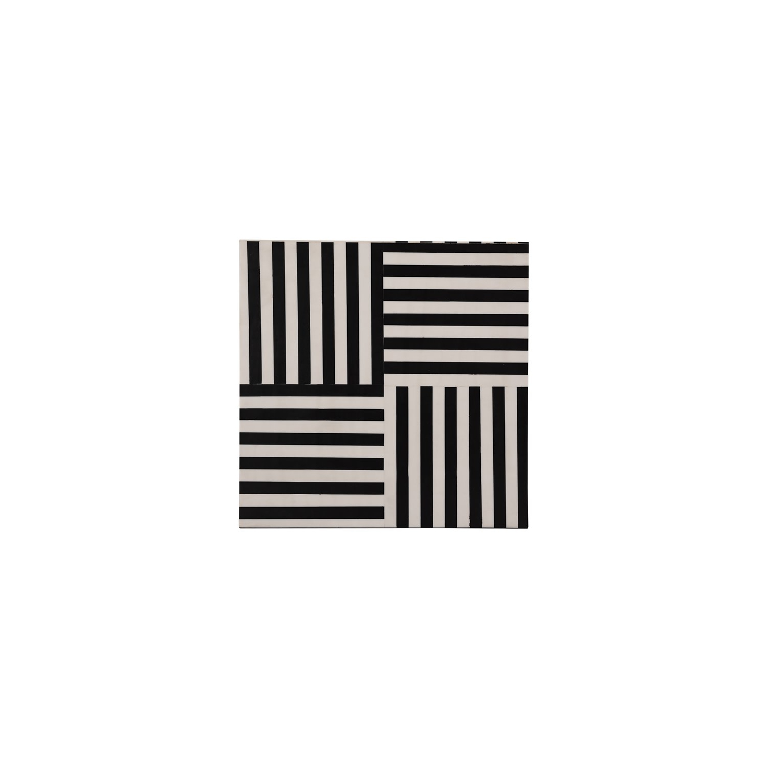 TOV – Table d’appoint en bois MDF de style transitionnel Cube de 15 haut., noir/blanc