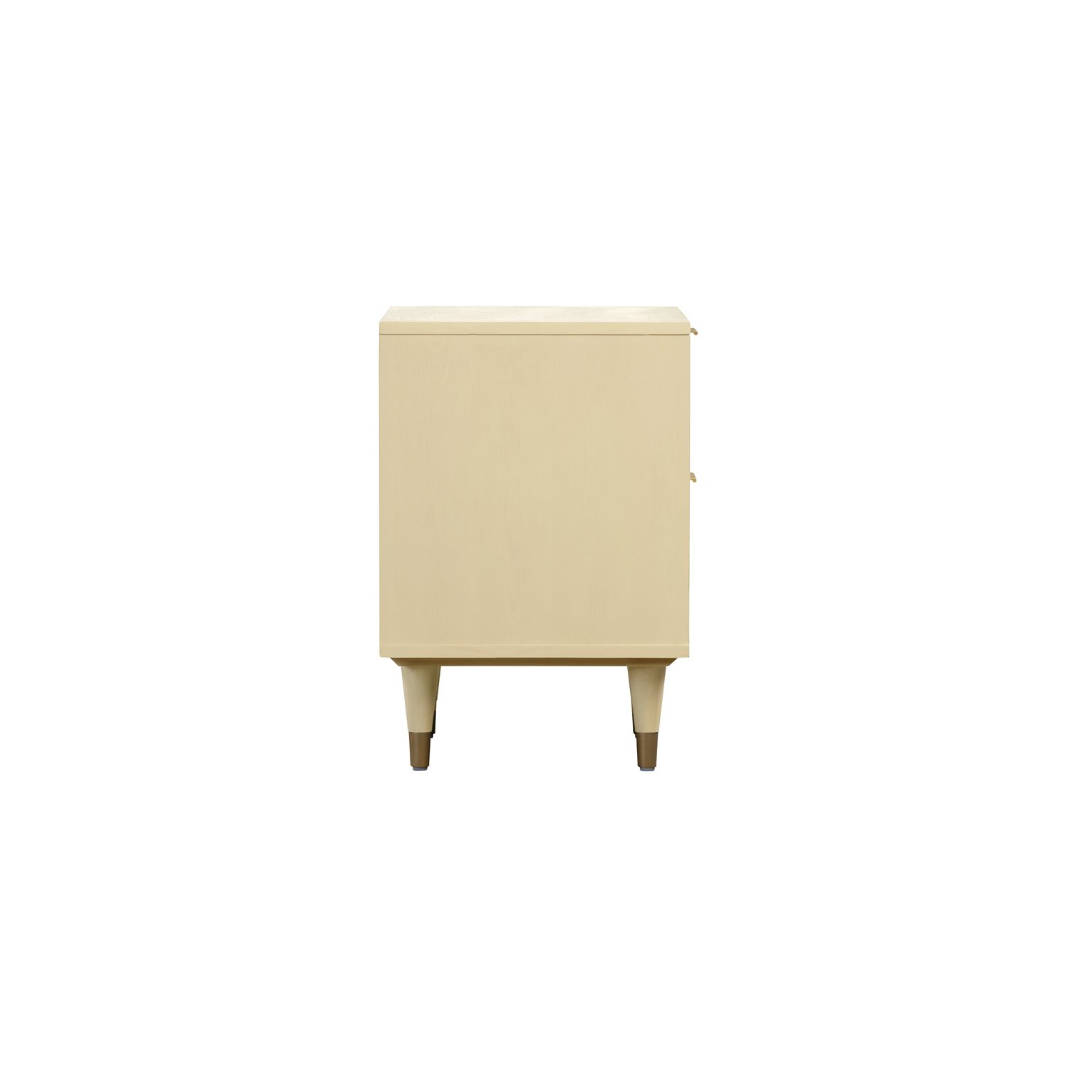 TOV Furniture Sierra 25"H Wood Nightstand in Buttermilk Cream/Antique Brass