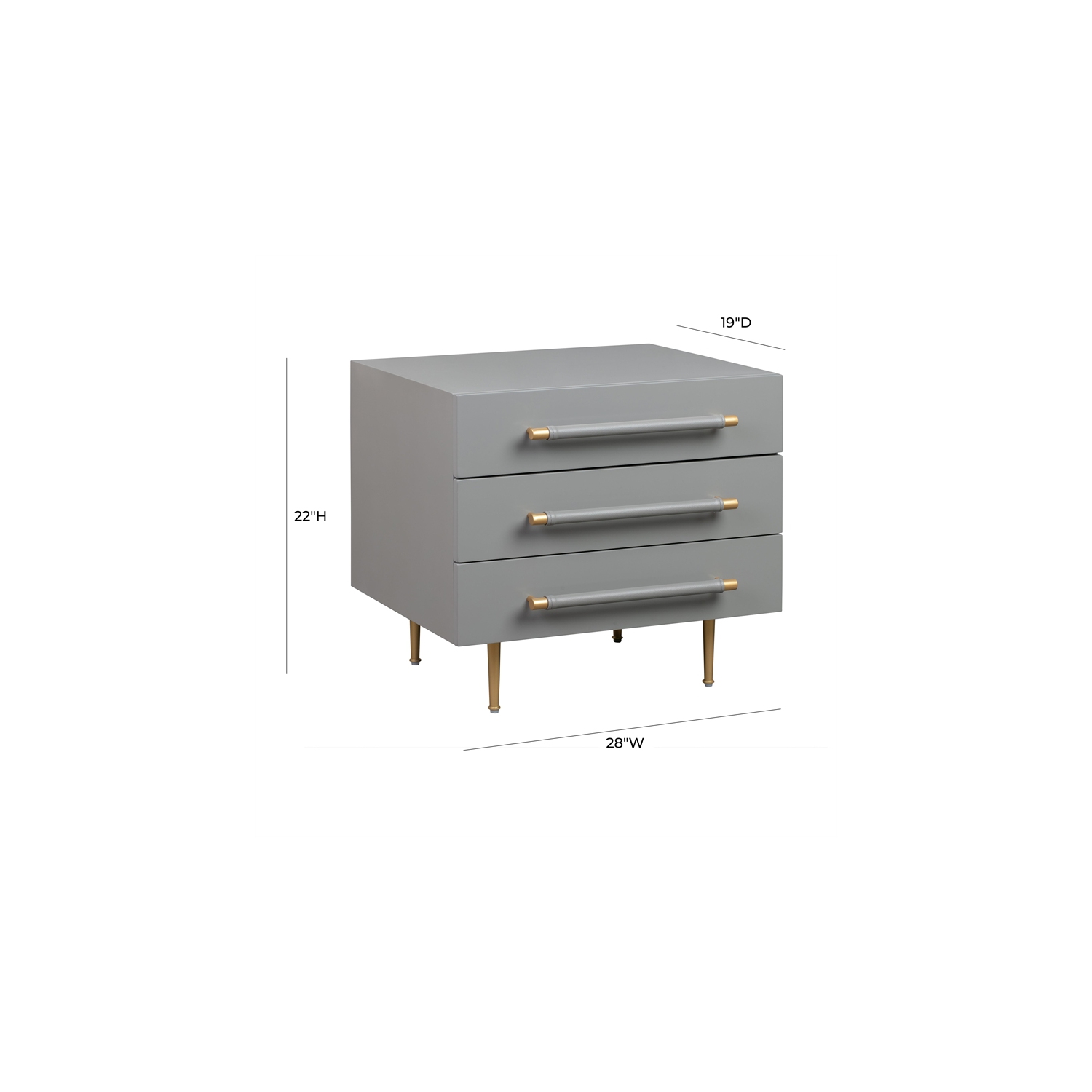 Trident Grey Acacia Wood Nightstand