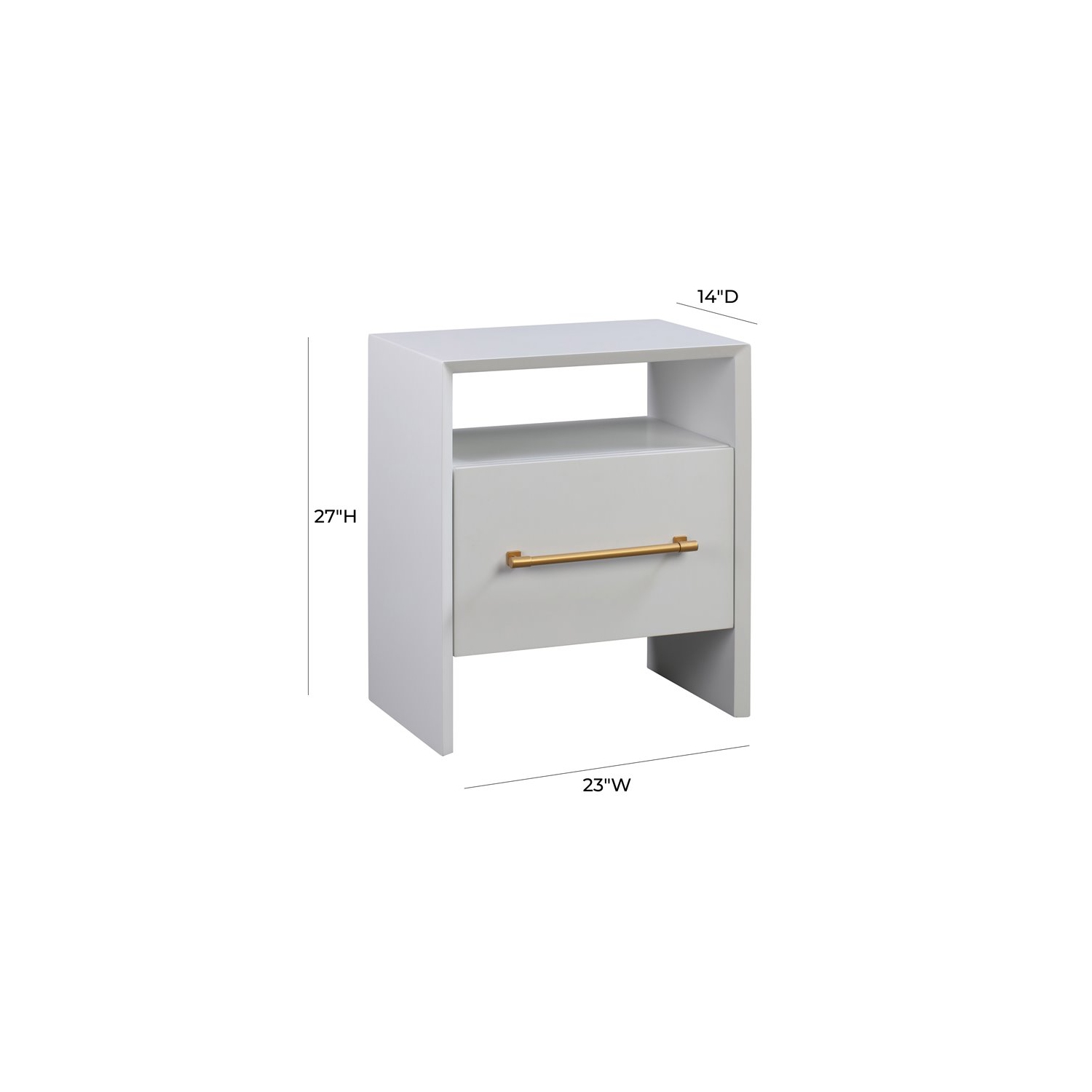 TOV Furniture Libre 27"H Modern Style Acacia Wood Nightstand in White
