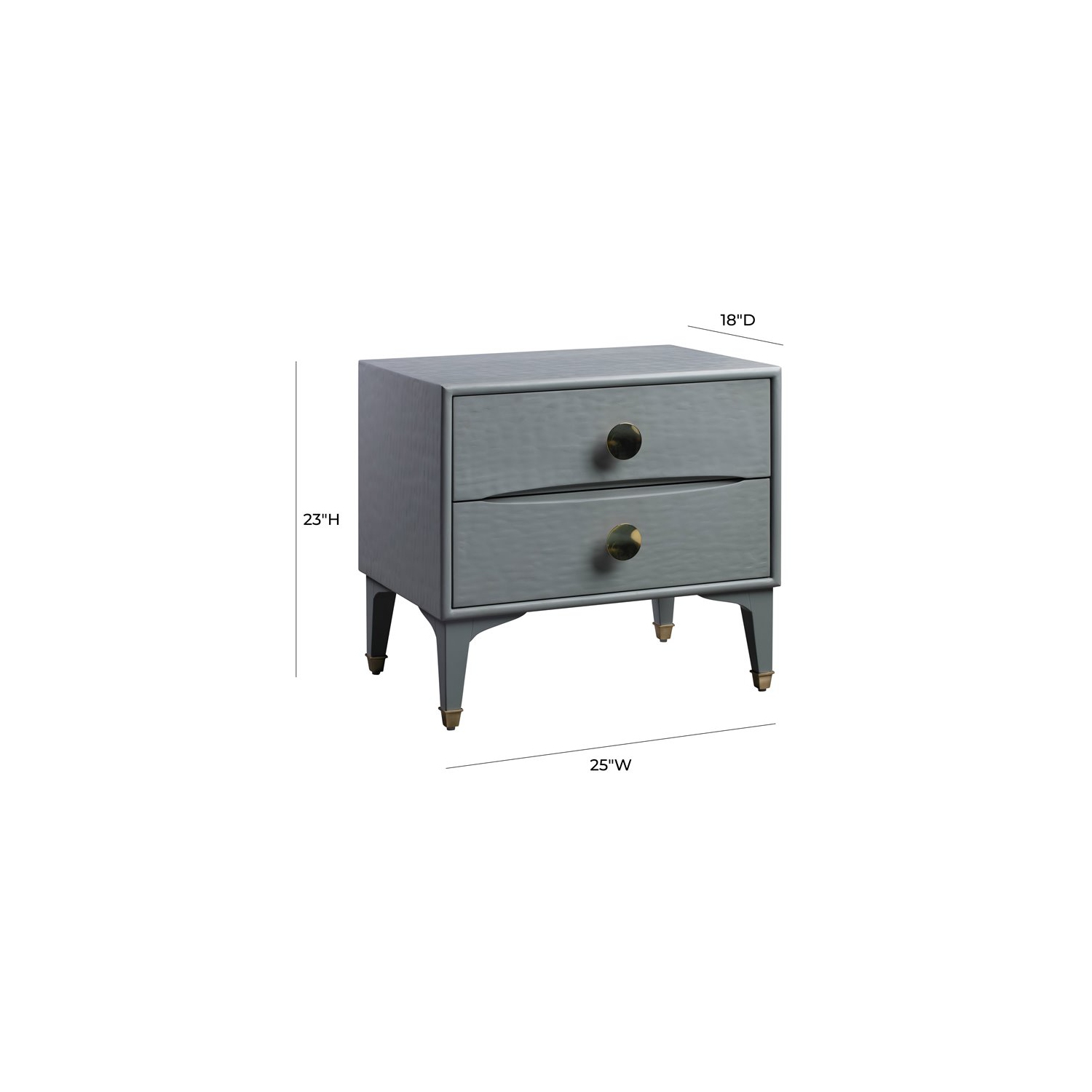 TOV Furniture Divine 23"H Transitional MDF Wood Nightstand in Gray