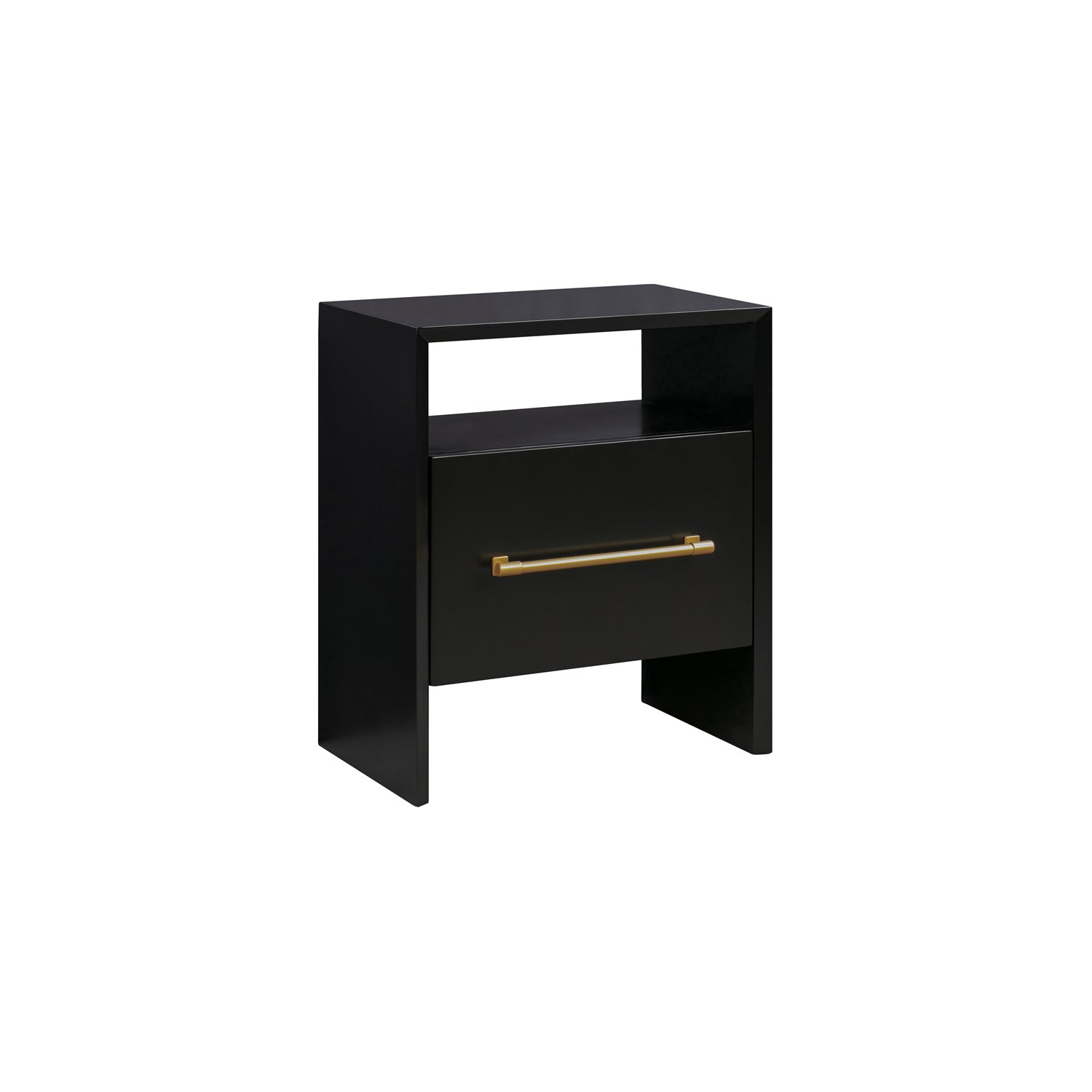 TOV Furniture Libre 27"H Modern Style Acacia Wood Nightstand in Black