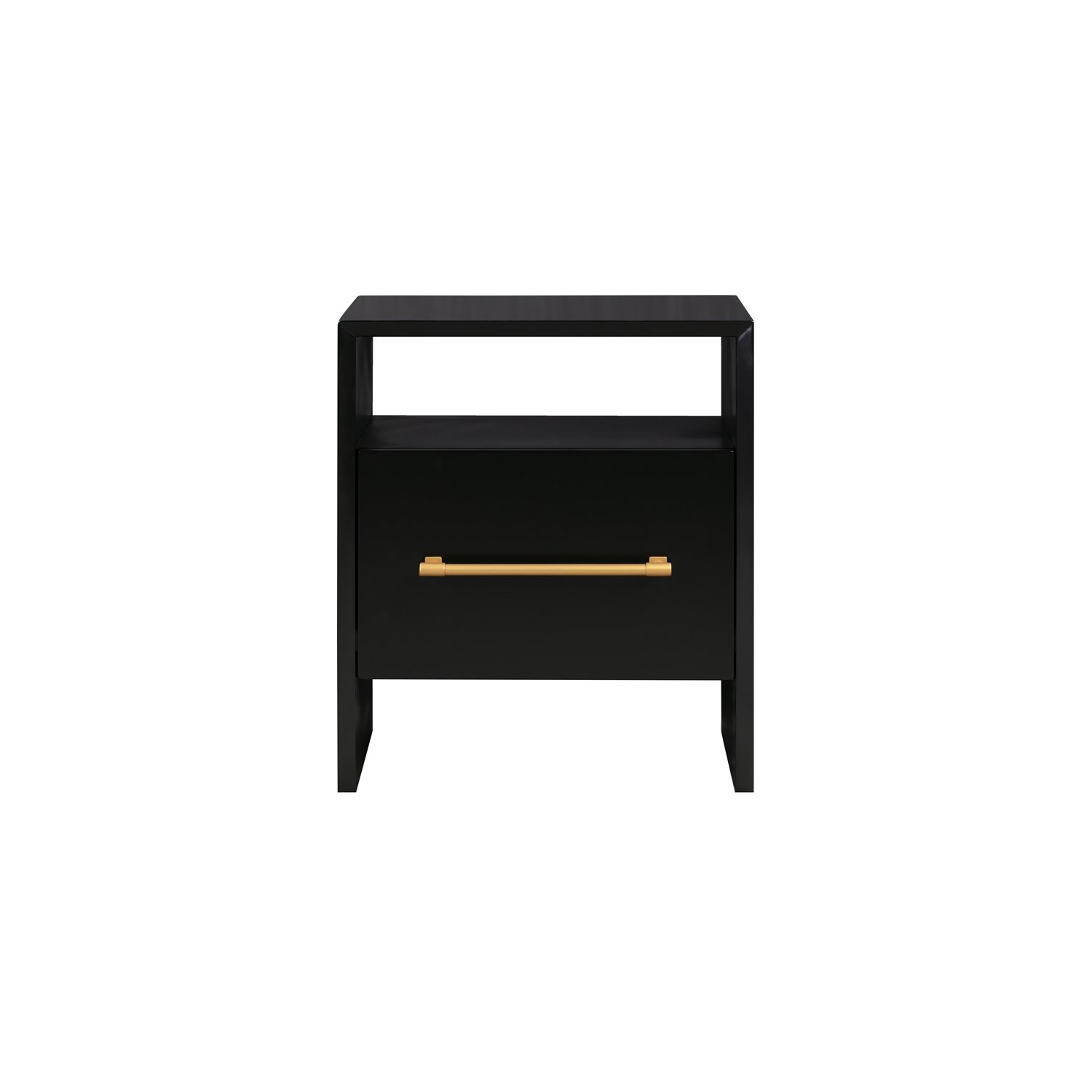 TOV Furniture Libre 27"H Modern Style Acacia Wood Nightstand in Black