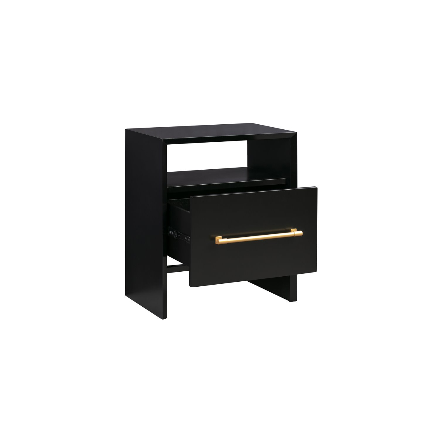 TOV Furniture Libre 27"H Modern Style Acacia Wood Nightstand in Black