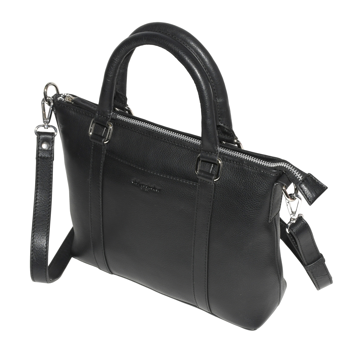 Club Rochelier Leather Crossbody with Top Handles Black