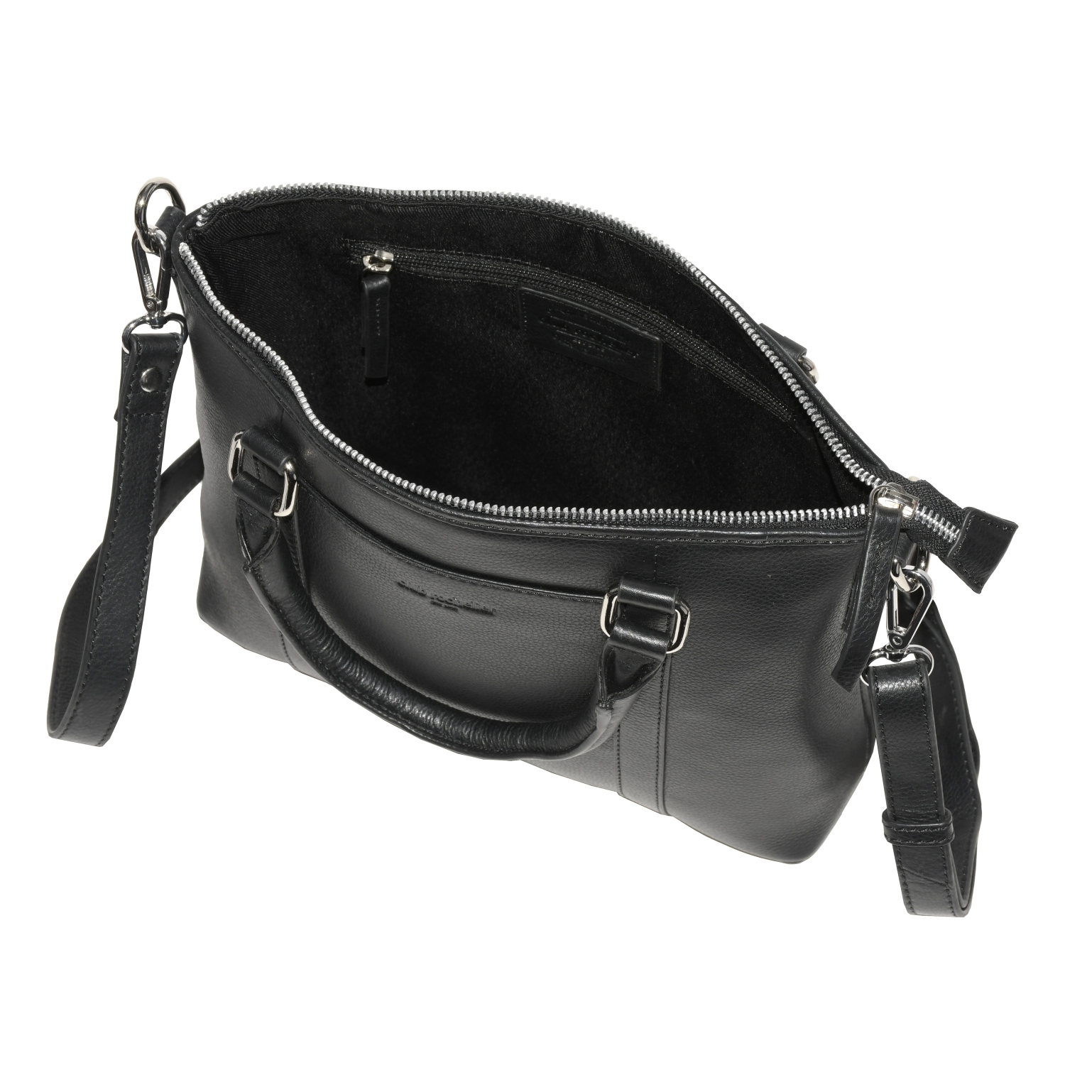 Club Rochelier Leather Crossbody with Top Handles Black