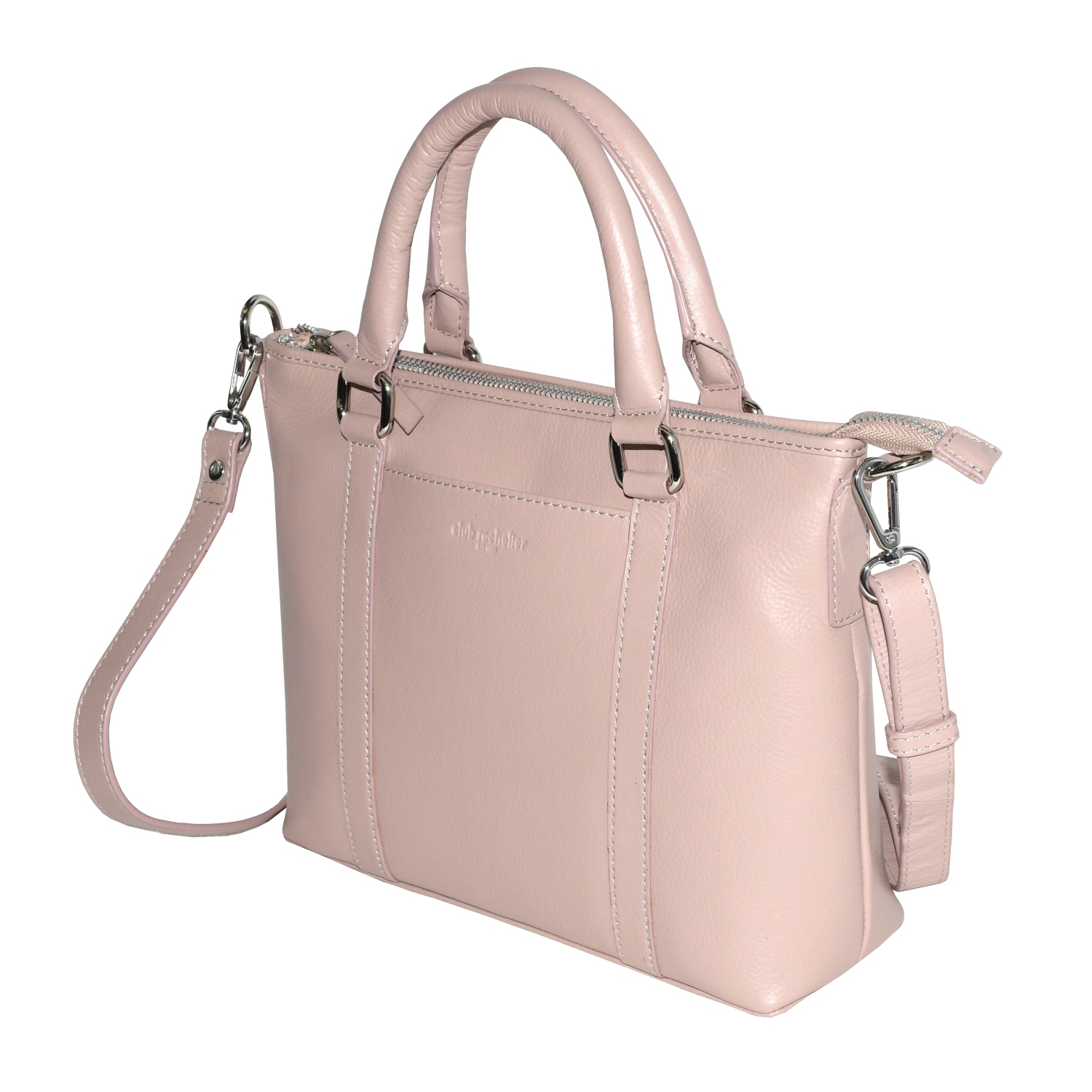 Club Rochelier Leather Crossbody with Top Handles Blush
