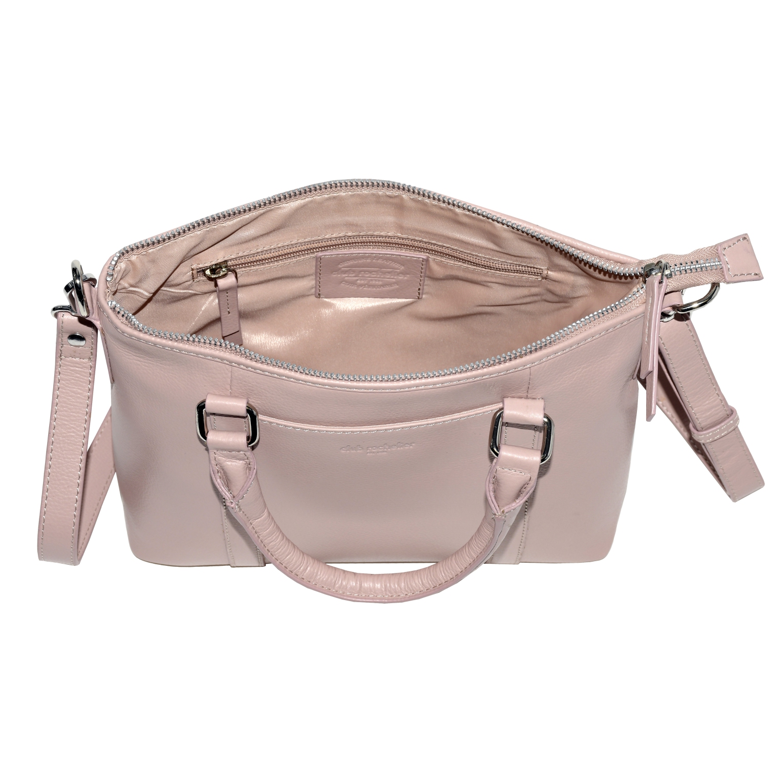 Club Rochelier Leather Crossbody with Top Handles Blush