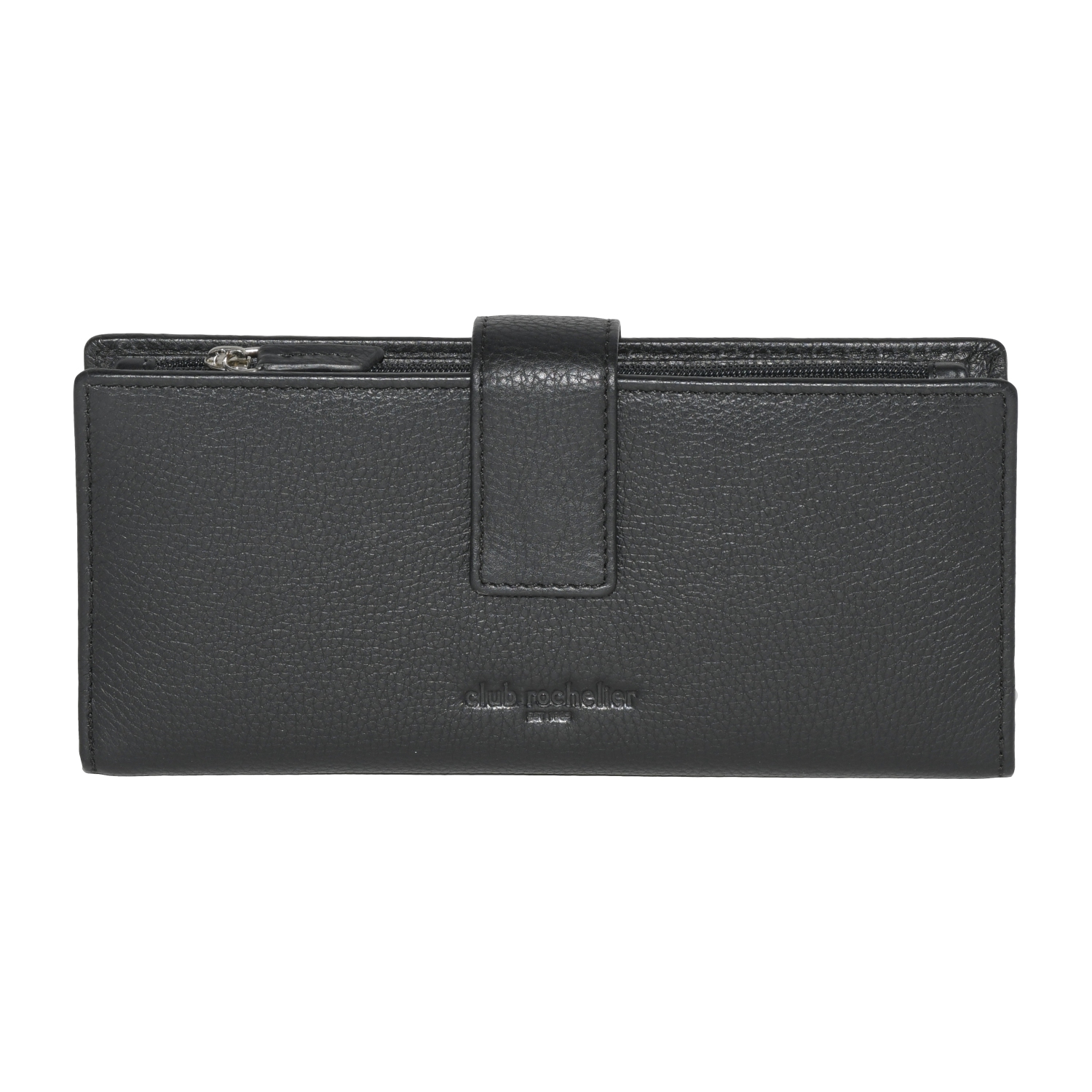 Club Rochelier Ladies Clutch Wallet with Tab, Black