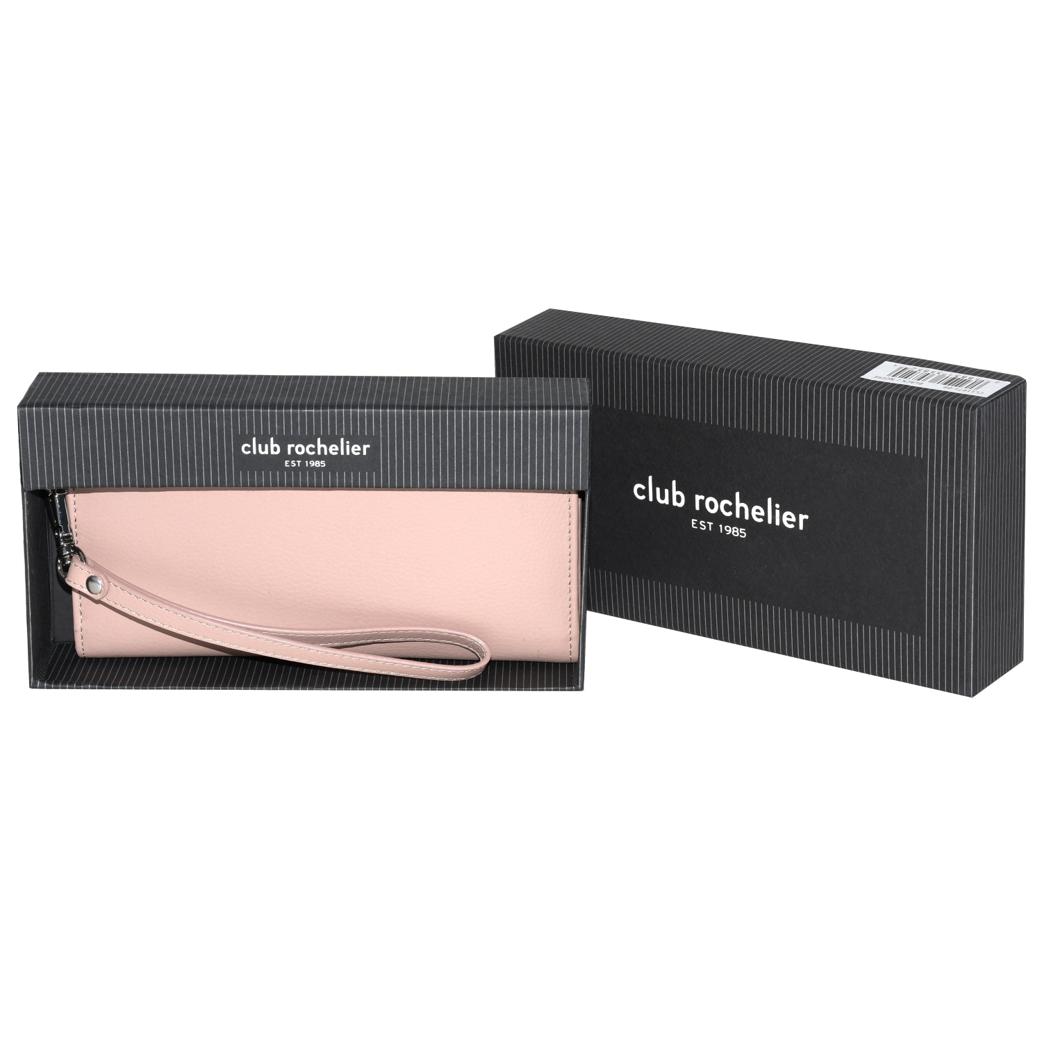 Club Rochelier Leather Ladies Double Zip Clutch Blush