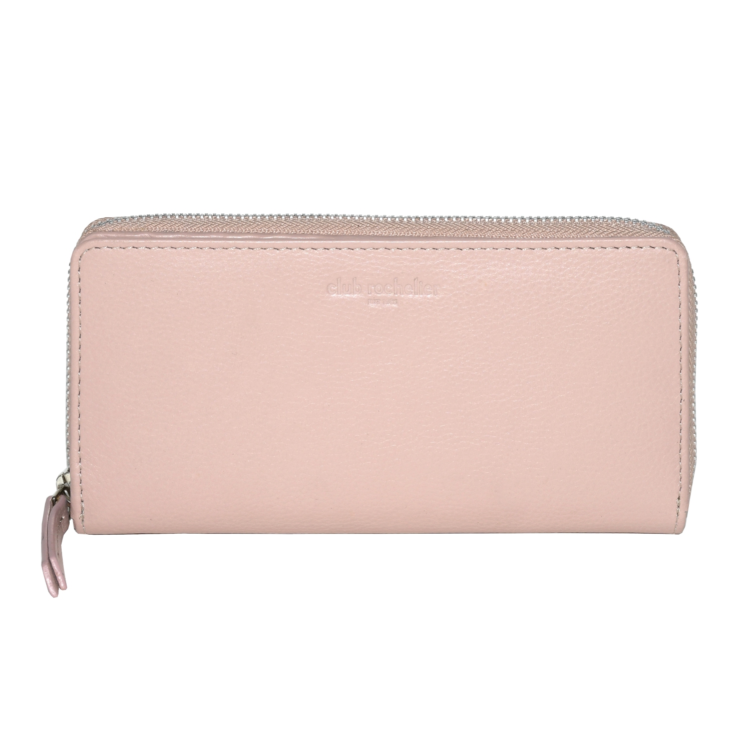 Club Rochelier Zip Around Clutch Wallet with Tab, Blush