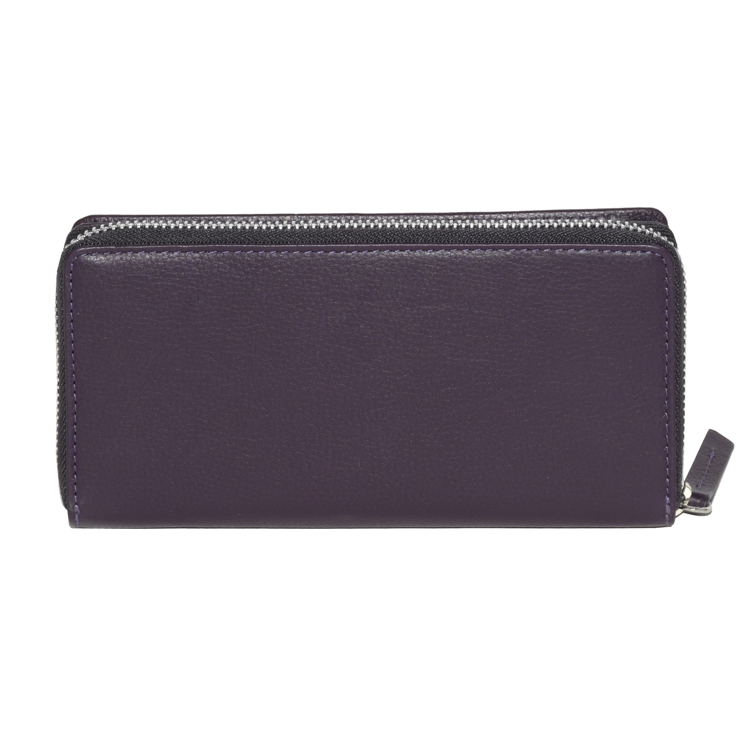Club Rochelier Zip Around Clutch Wallet with Tab, Plum