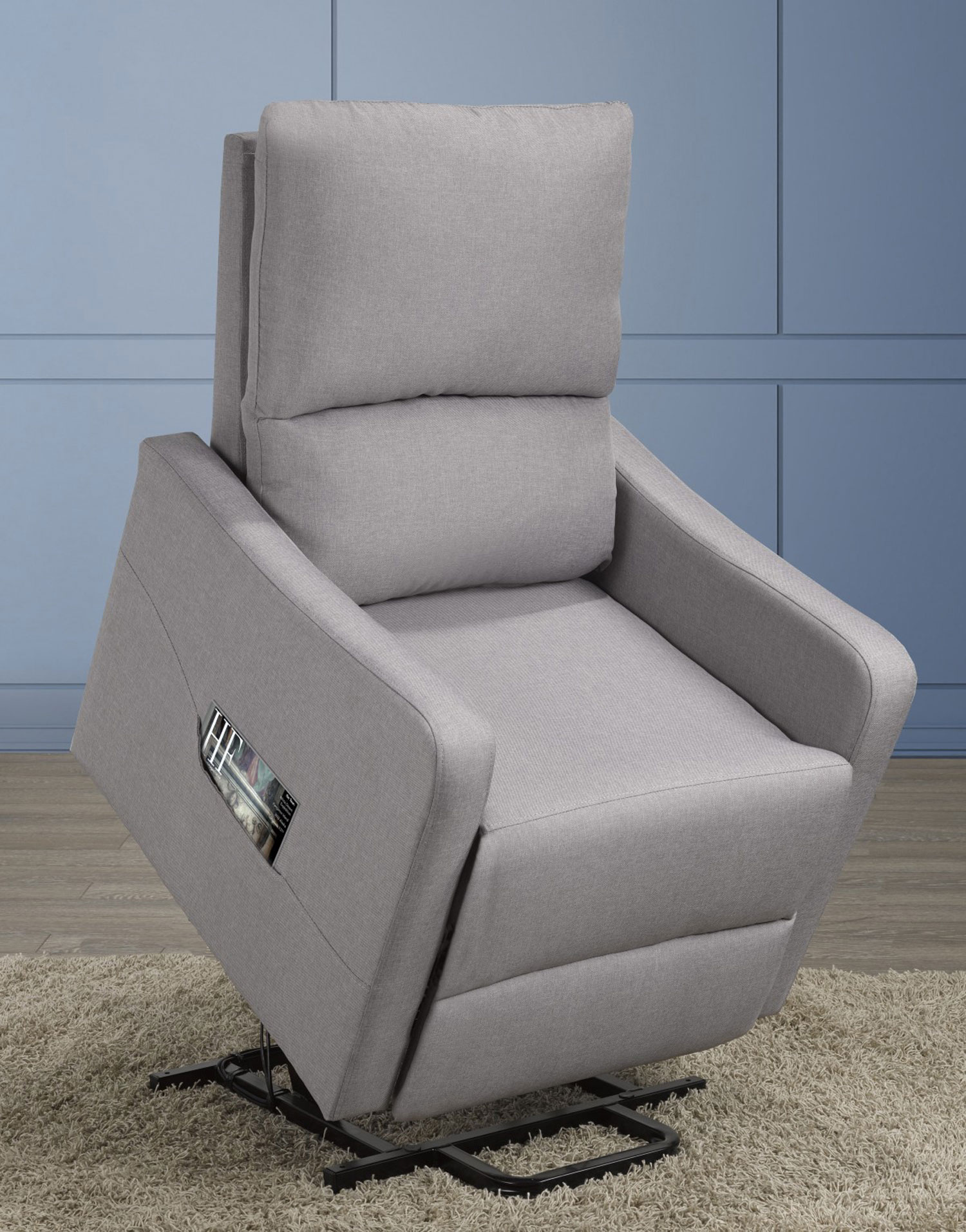 Fauteuil inclinable électrique contemporain Willow - Gris pâle
