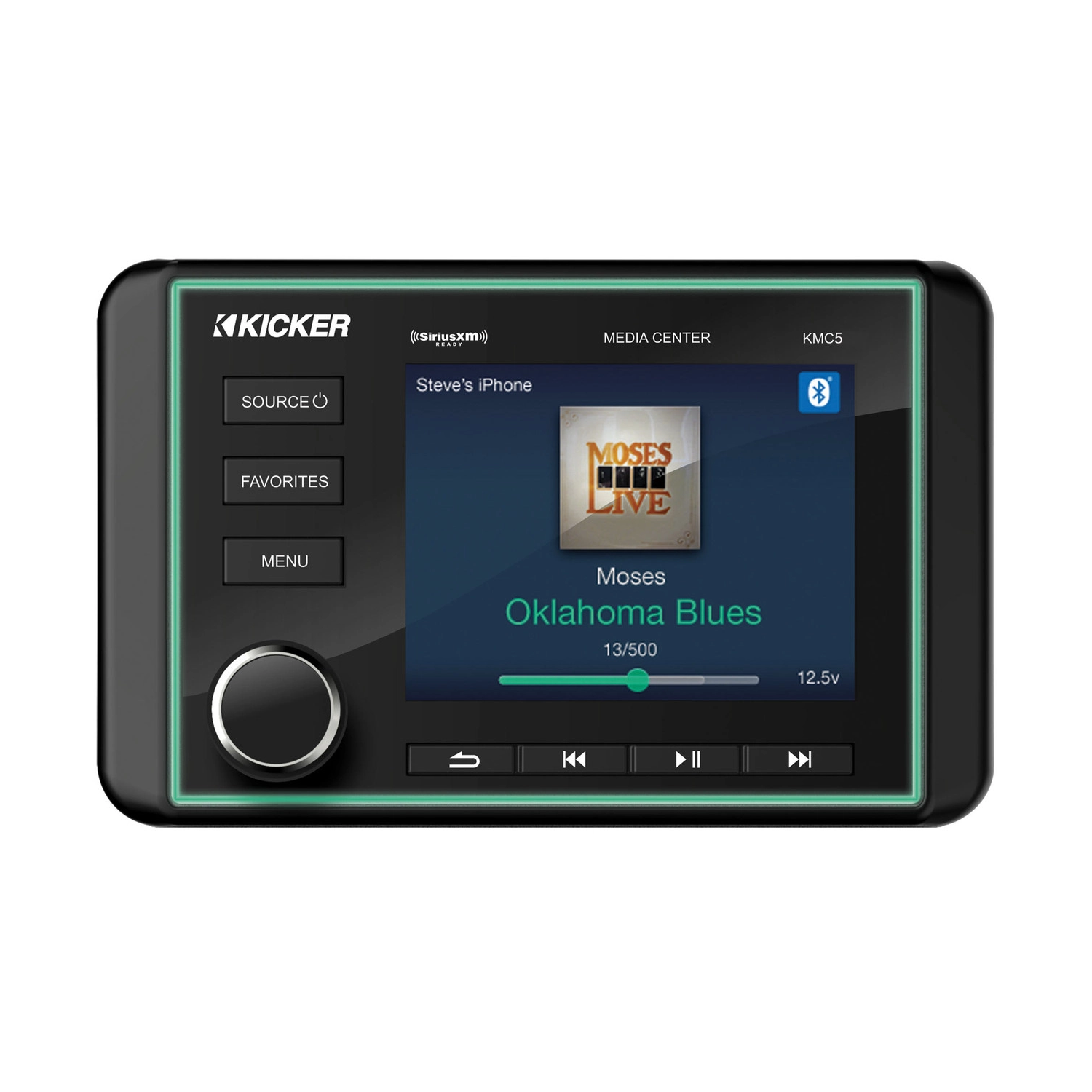 Kicker 46KMC5 KMC5 Weather-Resistant Gauge-Style Media Center w/Bluetooth; RoHS Compliant