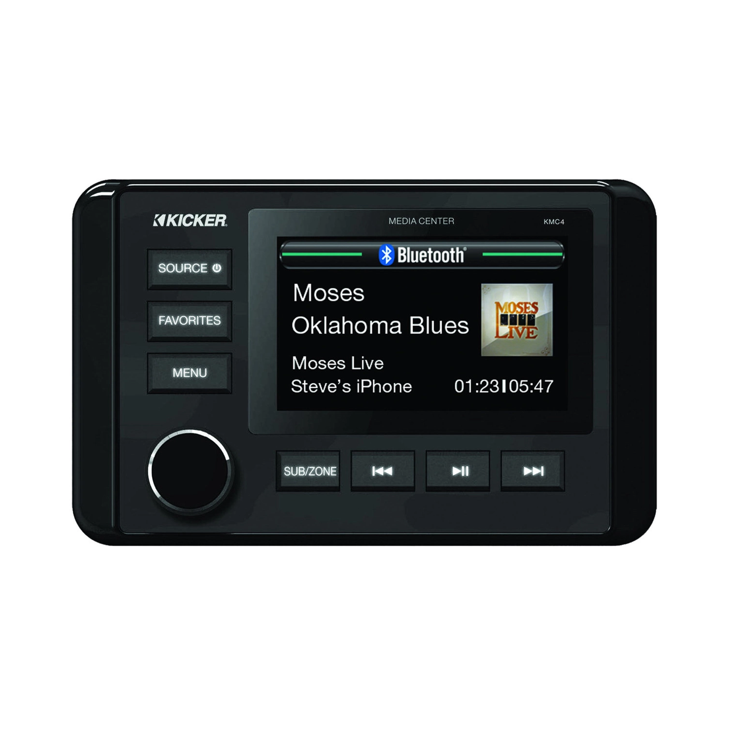 Centre multimédia Kicker 46KMC4 KMC4 résistant aux intempéries de style calibre 4 avec Bluetooth; compatible RoHS