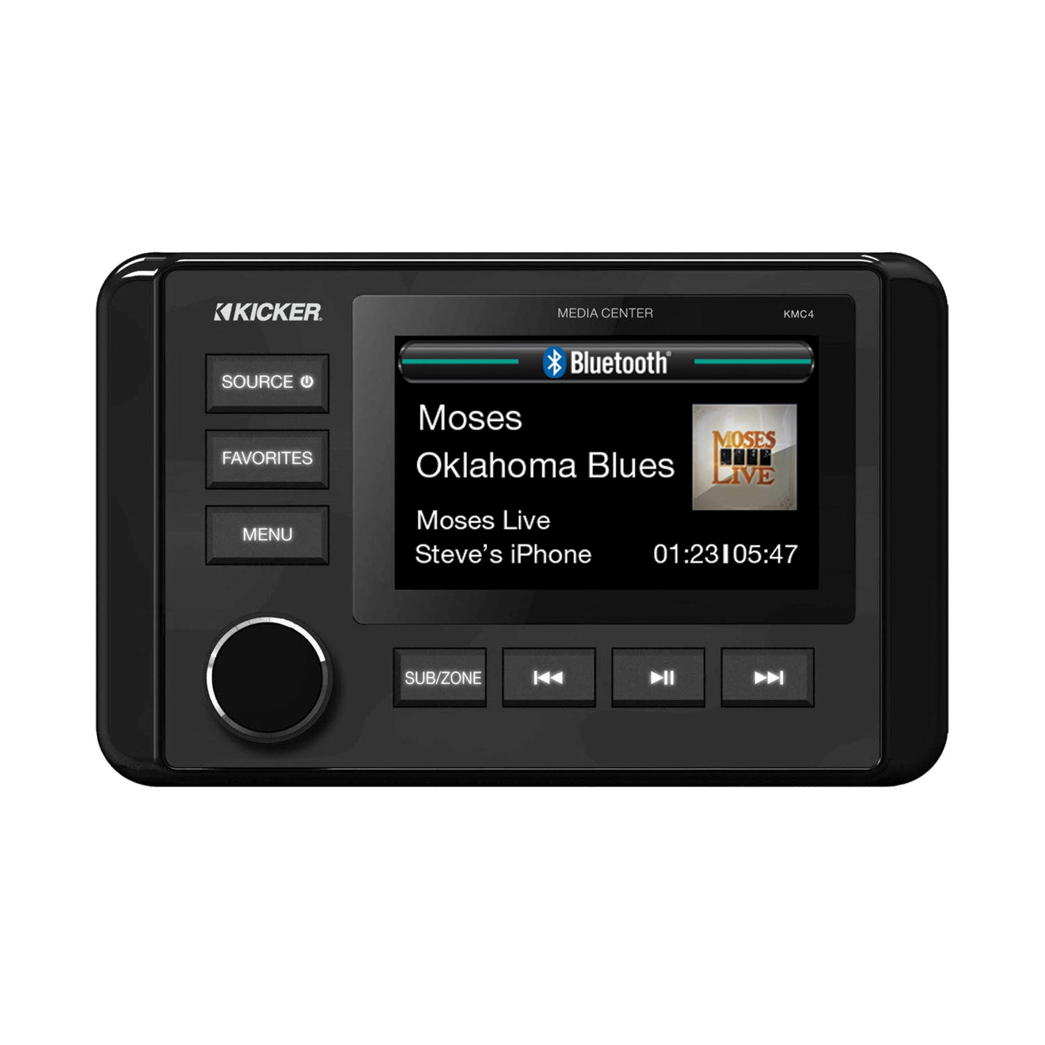 Centre multimédia Kicker 46KMC4 KMC4 résistant aux intempéries de style calibre 4 avec Bluetooth; compatible RoHS