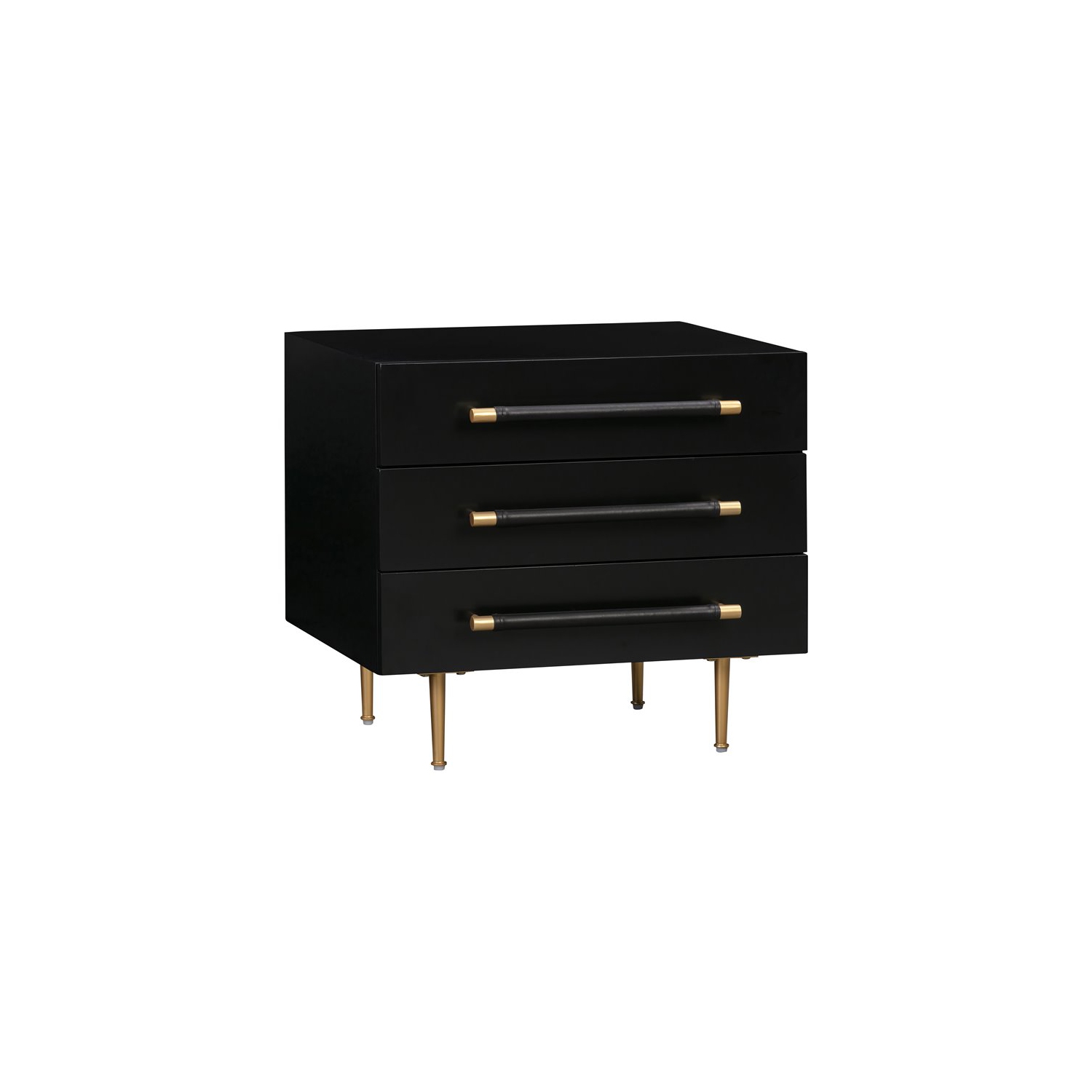 Trident Black Acacia Wood Nightstand