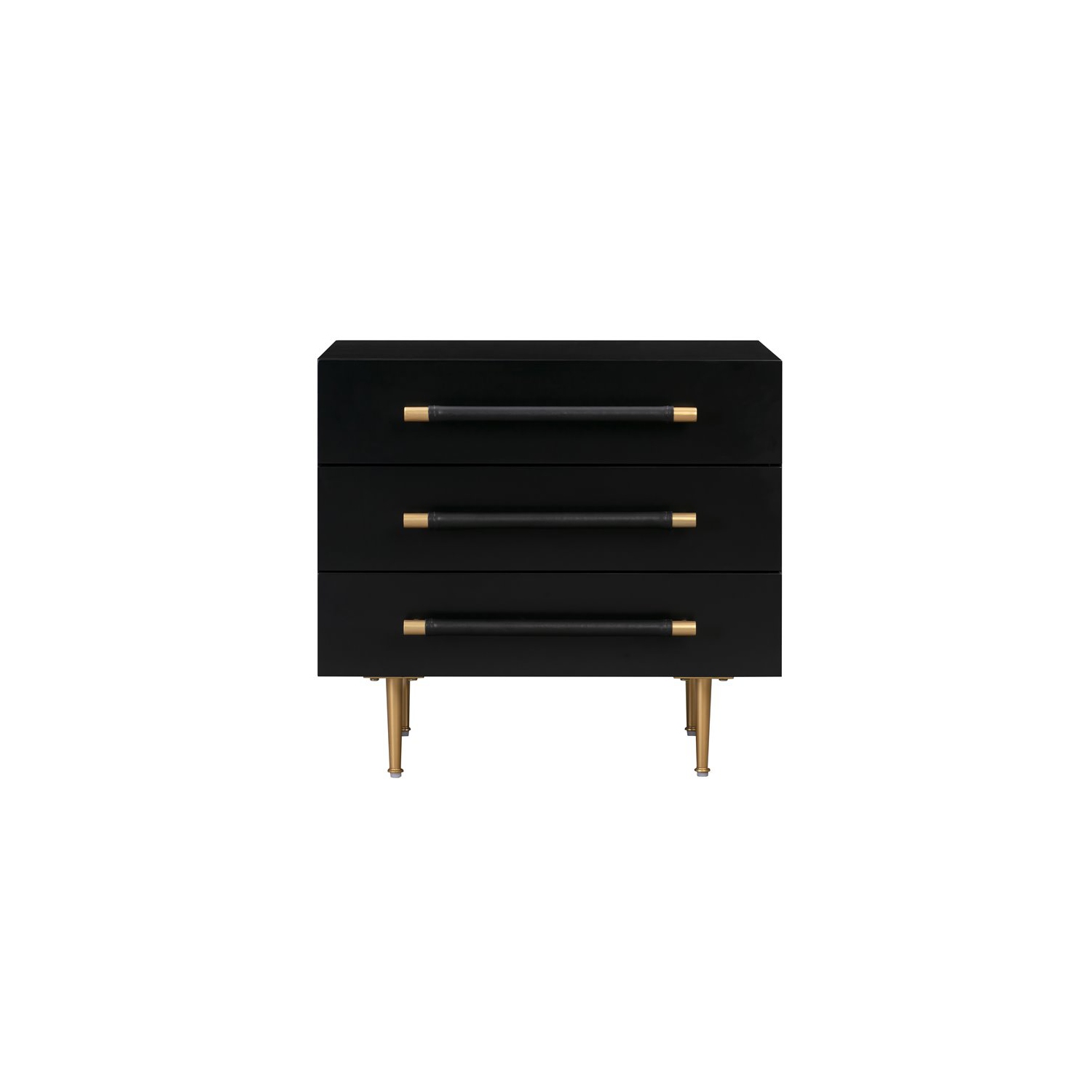 Trident Black Acacia Wood Nightstand