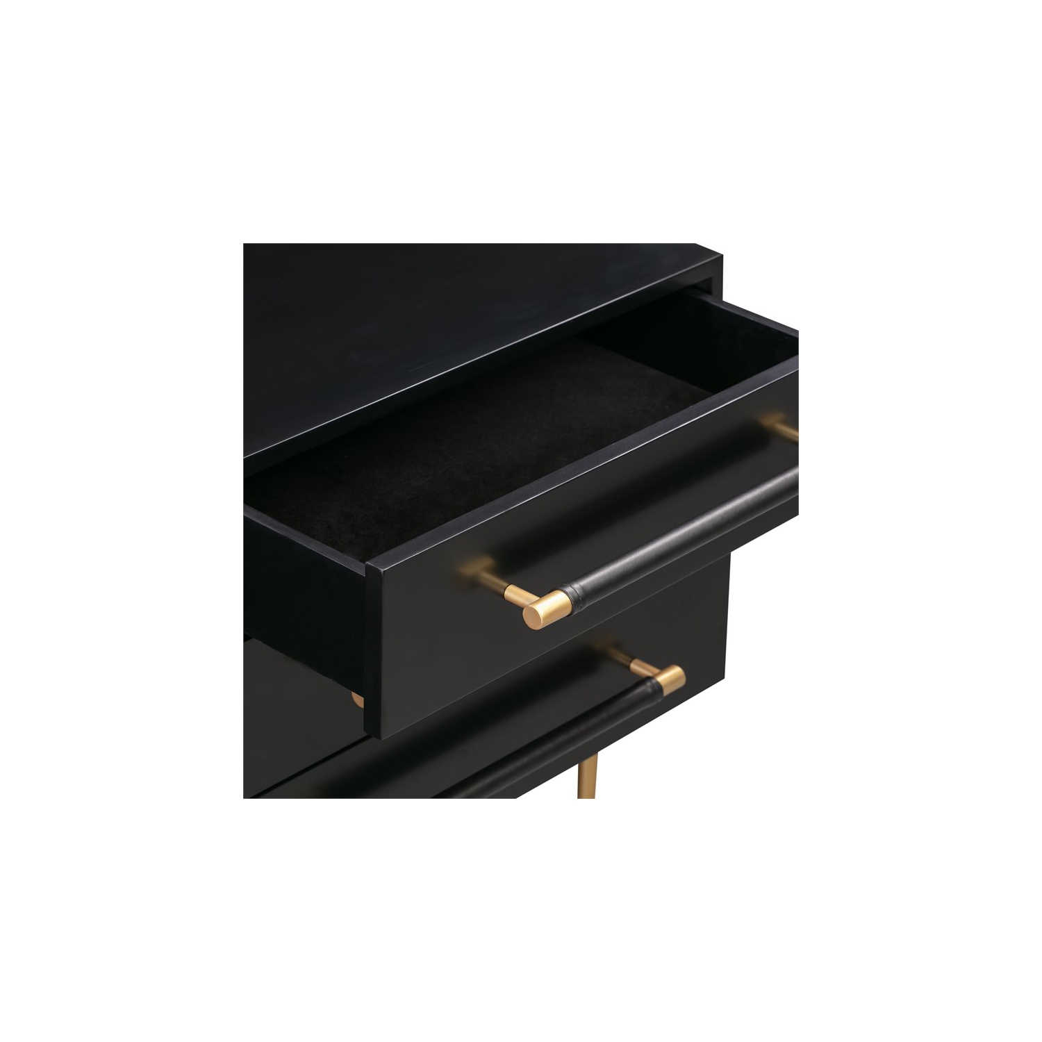 Trident Black Acacia Wood Nightstand