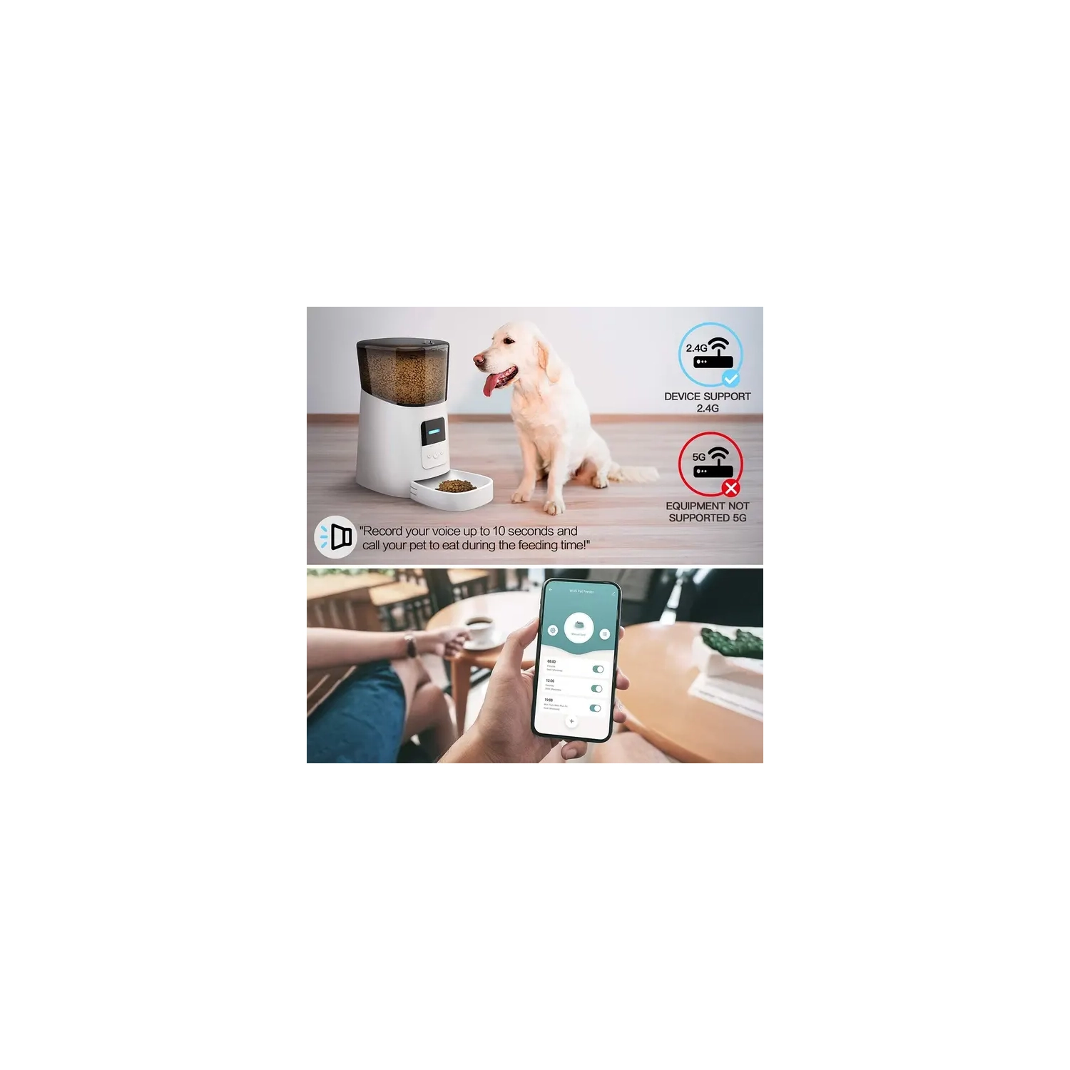 Distributeur automatique de chats a|M Pets, gamelle intelligente Wi-Fi pour chats et chiens