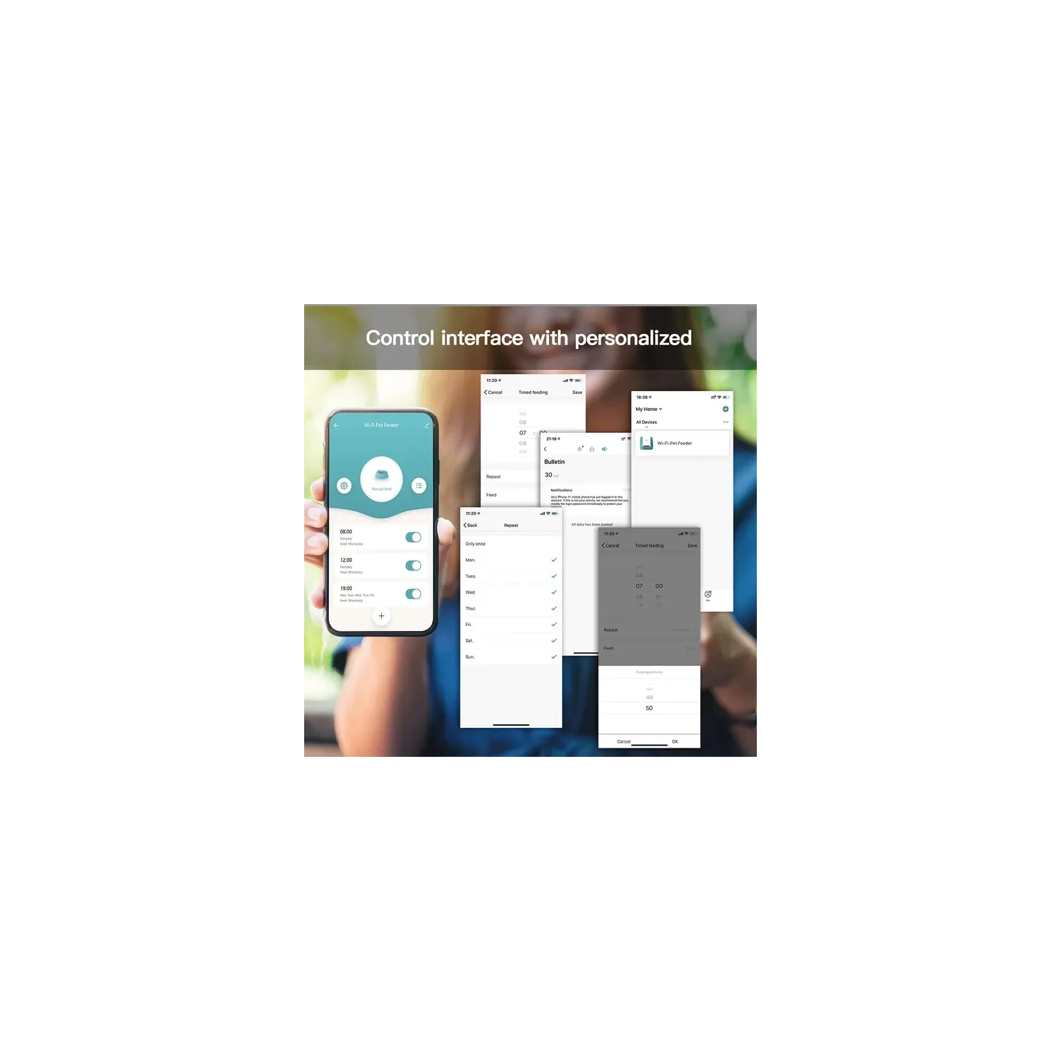 Distributeur automatique de chats a|M Pets, gamelle intelligente Wi-Fi pour chats et chiens