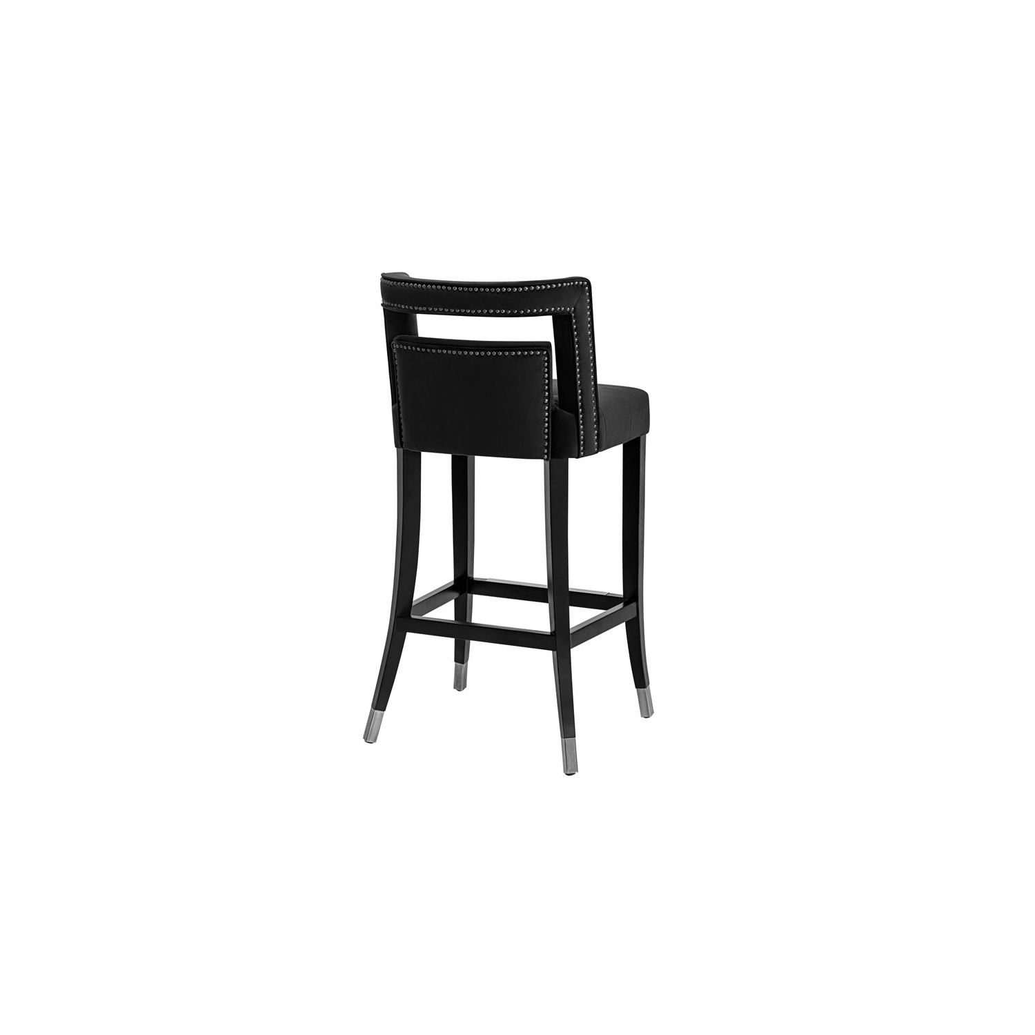 Tabouret de bar transitionnel de 30.3 po en velours et bouleau Hart de TOV Furniture, noir
