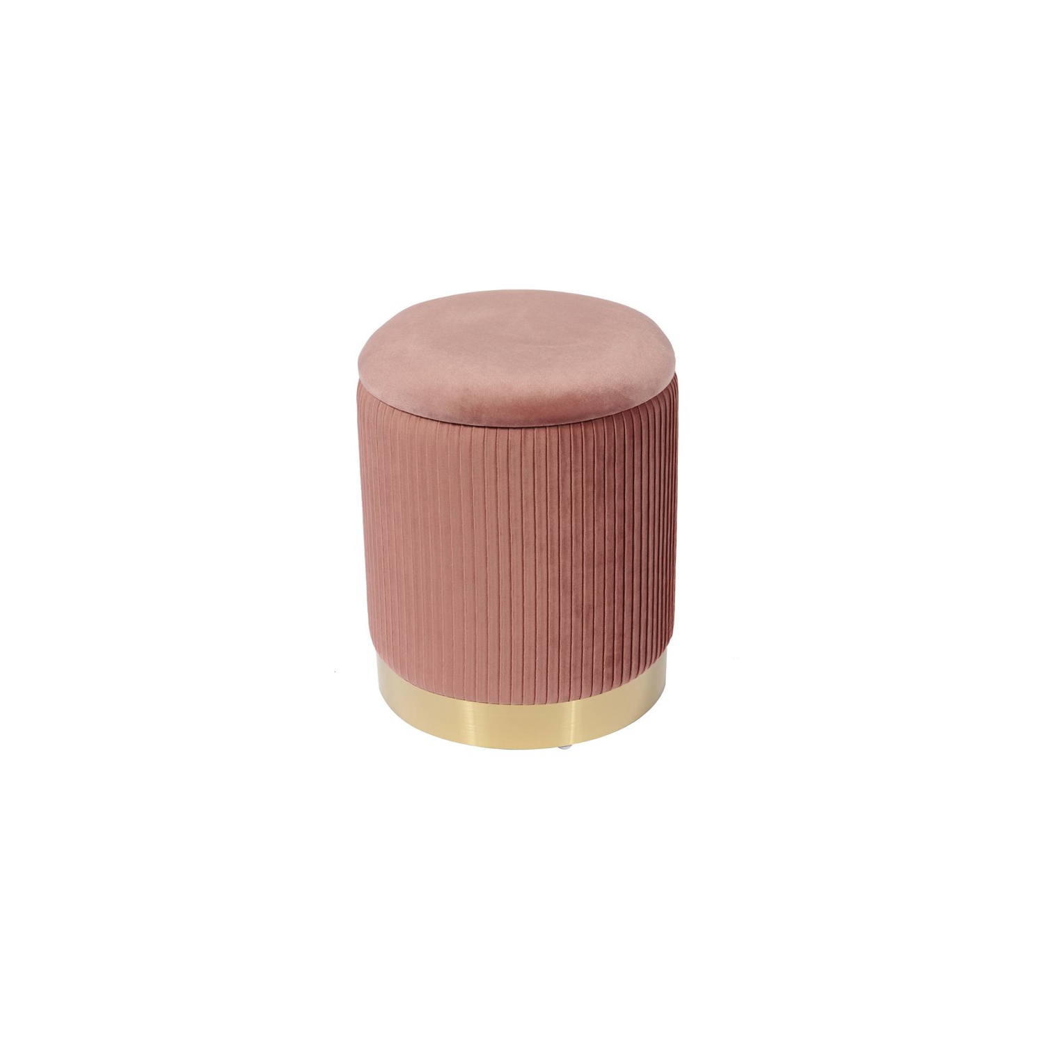 TOV Furniture – Pouf de rangement en velours de style transitionnel Zoe, 14.2 haut., rose