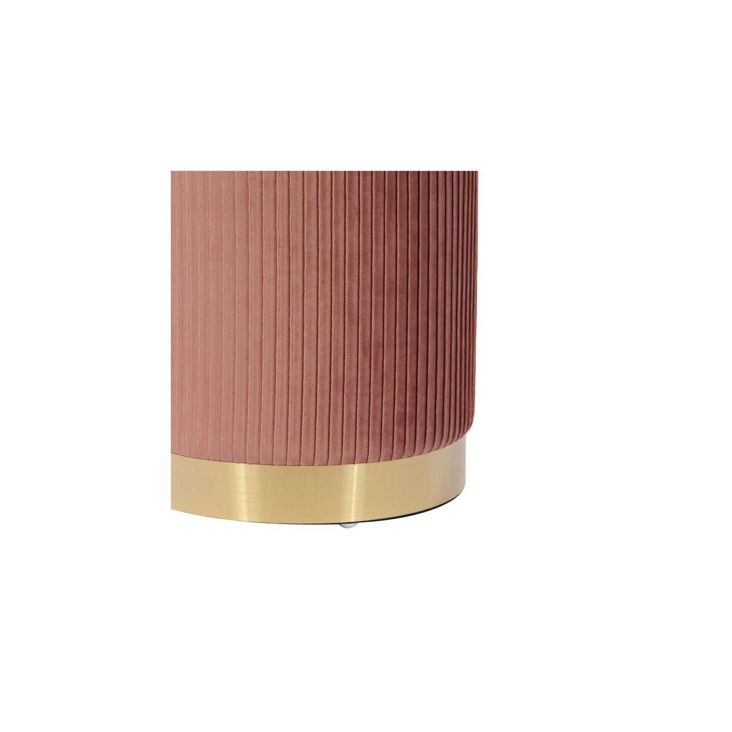 TOV Furniture – Pouf de rangement en velours de style transitionnel Zoe, 14.2 haut., rose