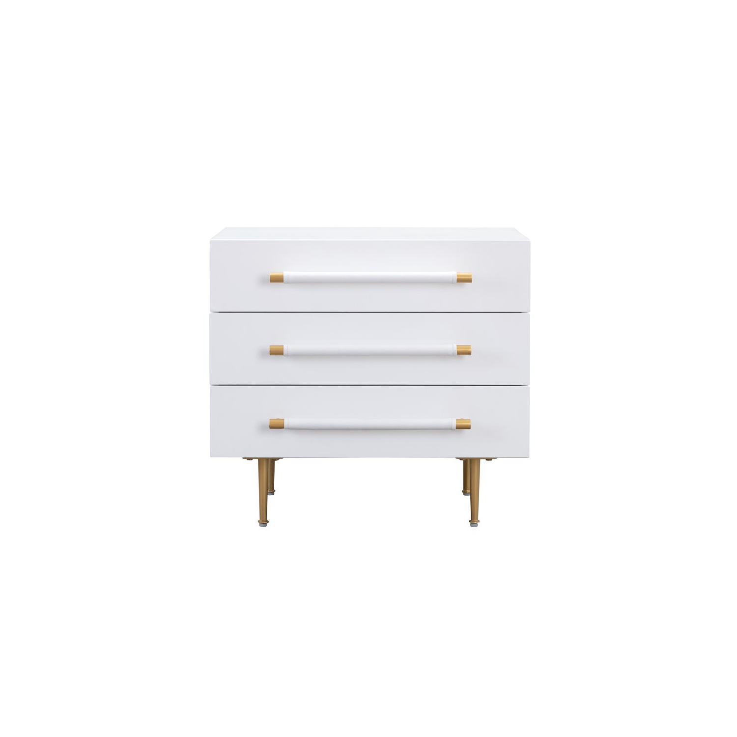Trident White Acacia Wood Nightstand