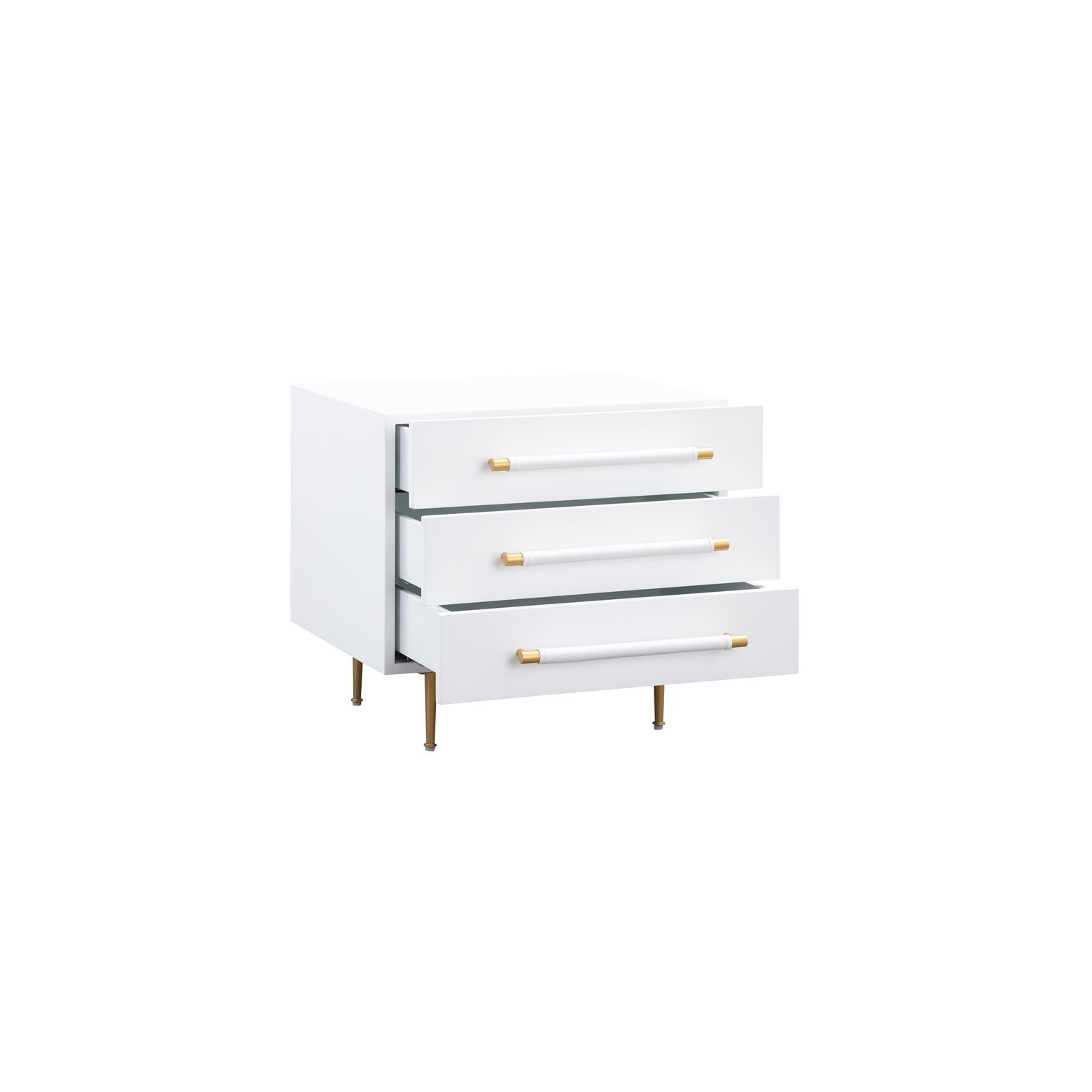 Trident White Acacia Wood Nightstand